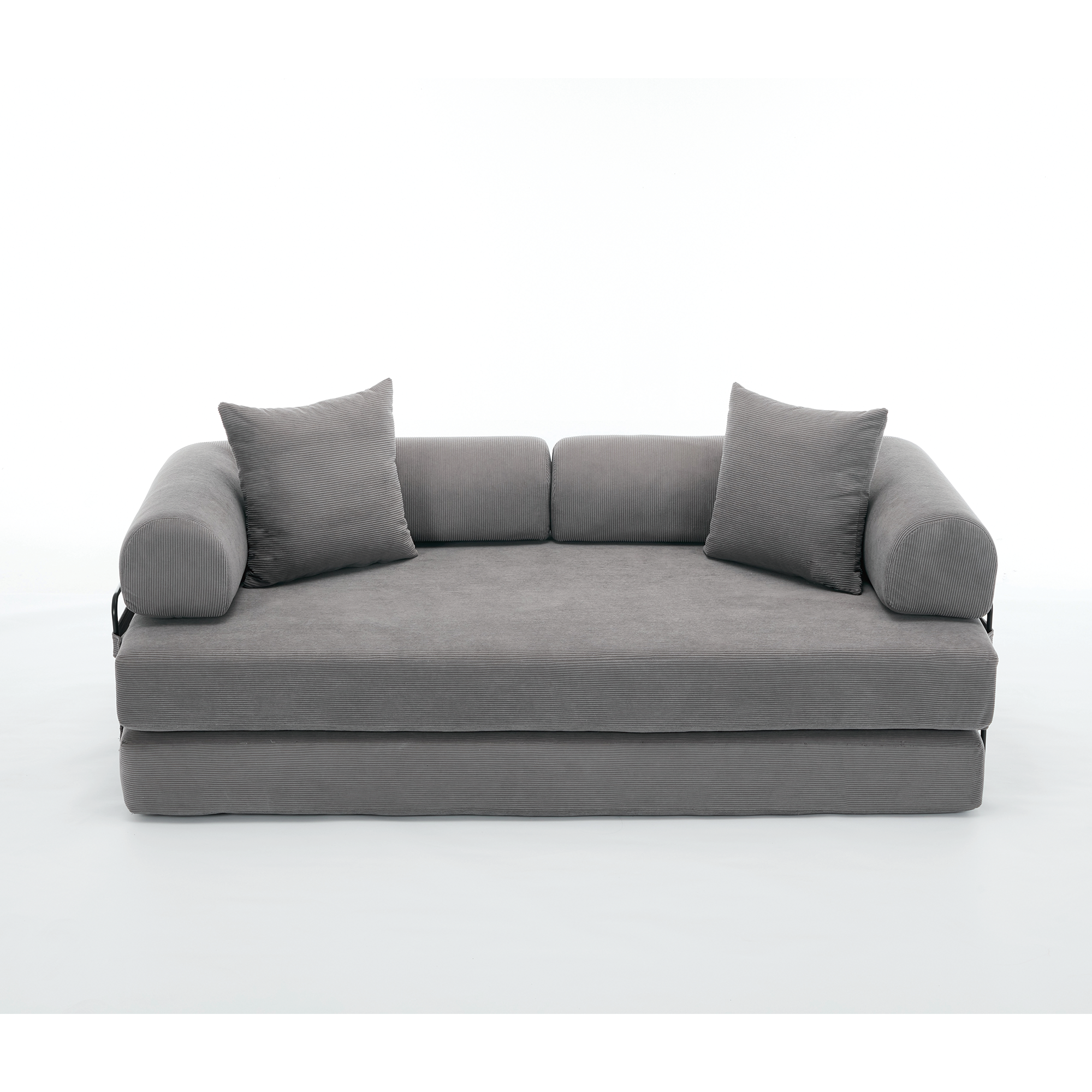 [NEW ARRIVED] [VIDEO PROVIDED] 78.5' Folding Convertible Out Sleeper Sofa Bed,4-in-1 DIY Combination Convertible Sofa,3 seat, Folding  Sofa, King Size , Bedroom,Apartment,Corduroy,Gray