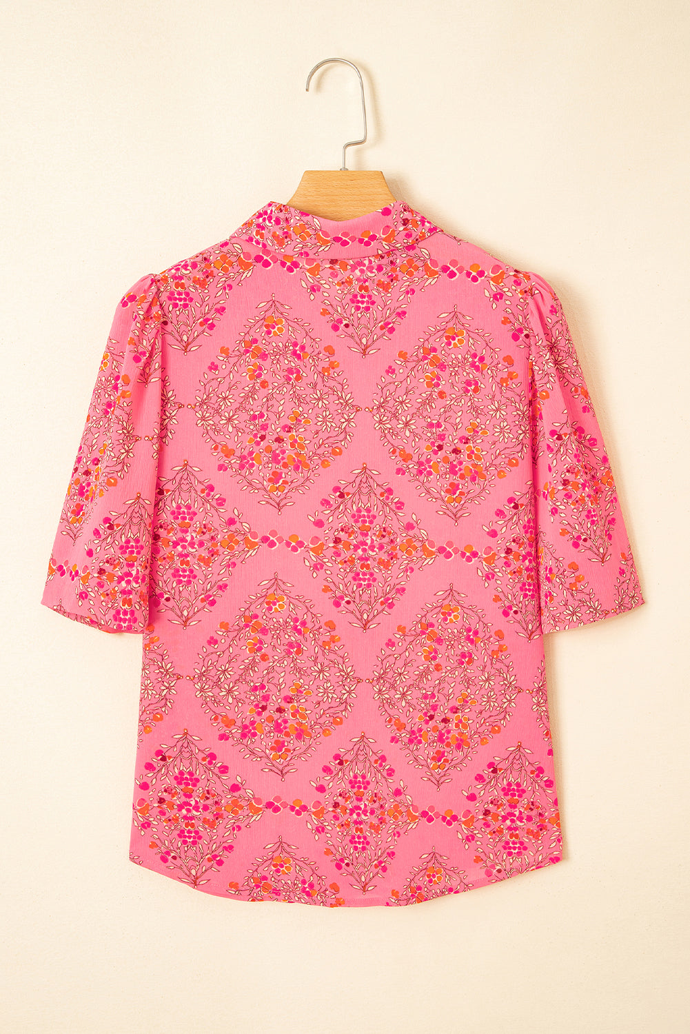 Floral Wide Short Sleeve Button Up Shirt