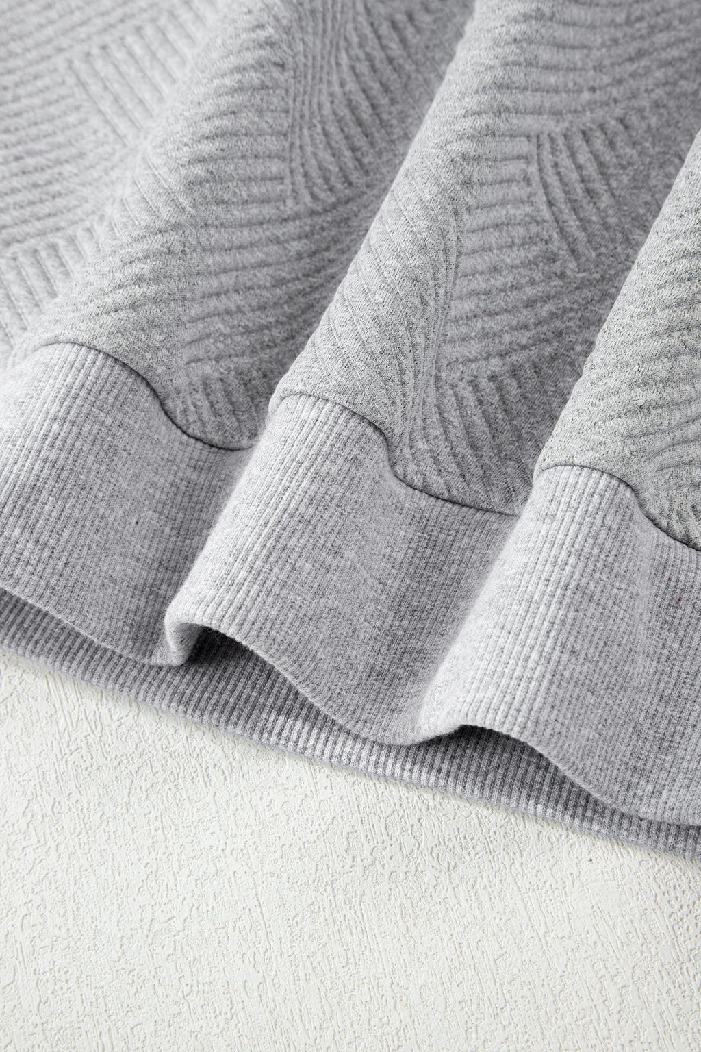 Textured Half-Zip Long Sleeve Sweatshirt