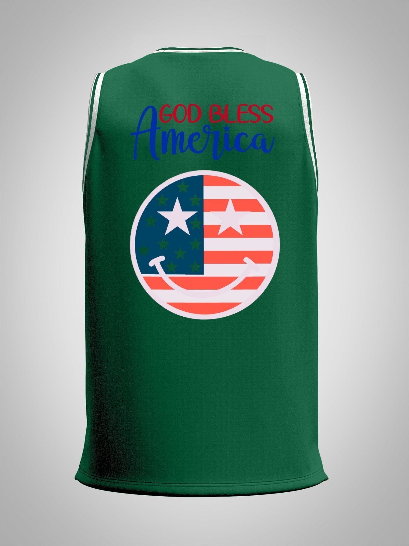 God Bless America Adult Green Basketball Jersey | Ships From USA