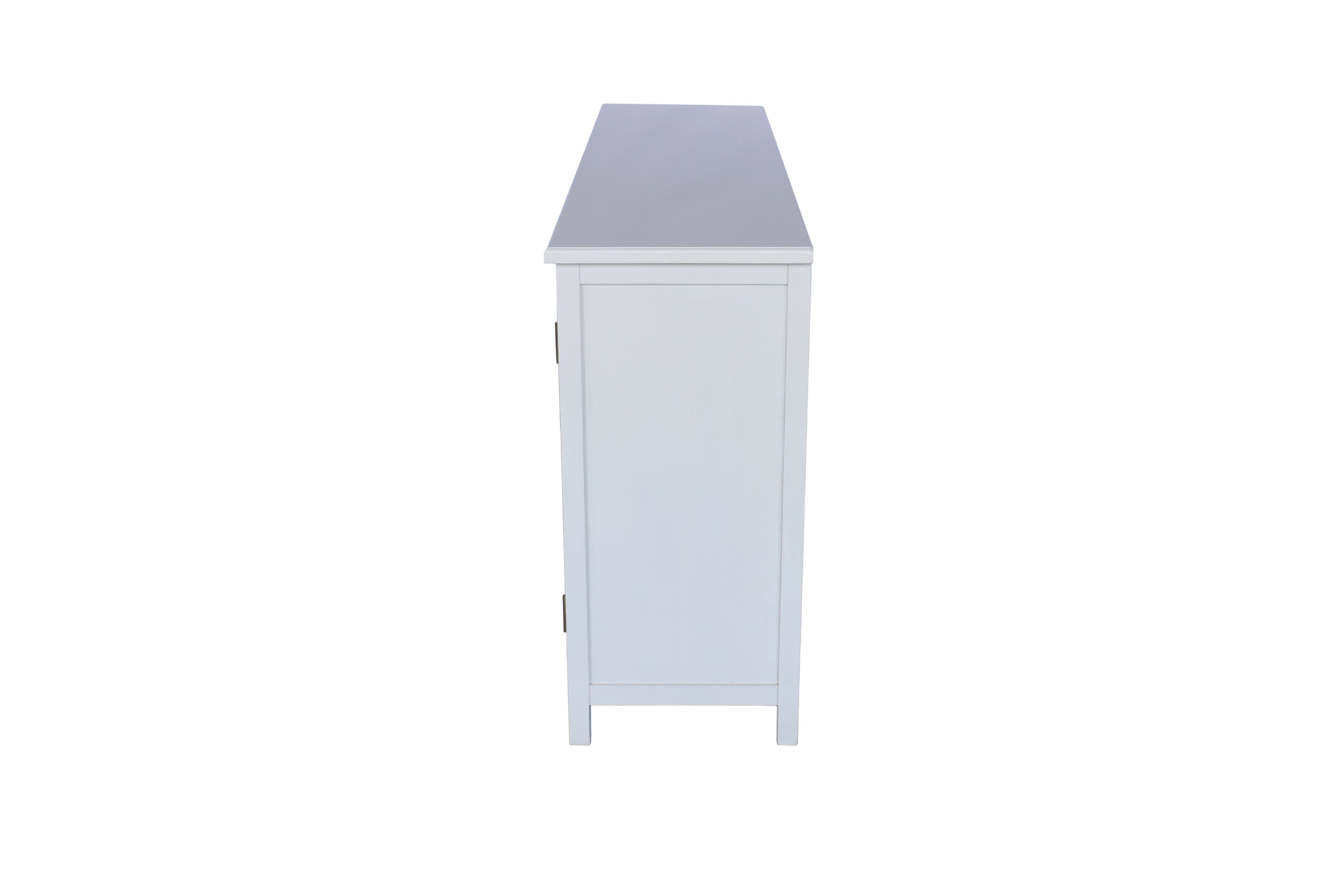 60'White Accent Cabinet with 4 Doors, Rustic Wood Sideboard Pantry Cabinet - Versatile Buffet Cabinet with Storage for Home Decor and Organization chic cabinet