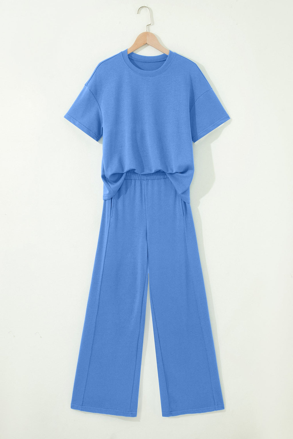 Solid Oversize Tee & Wide Leg Pants Set
