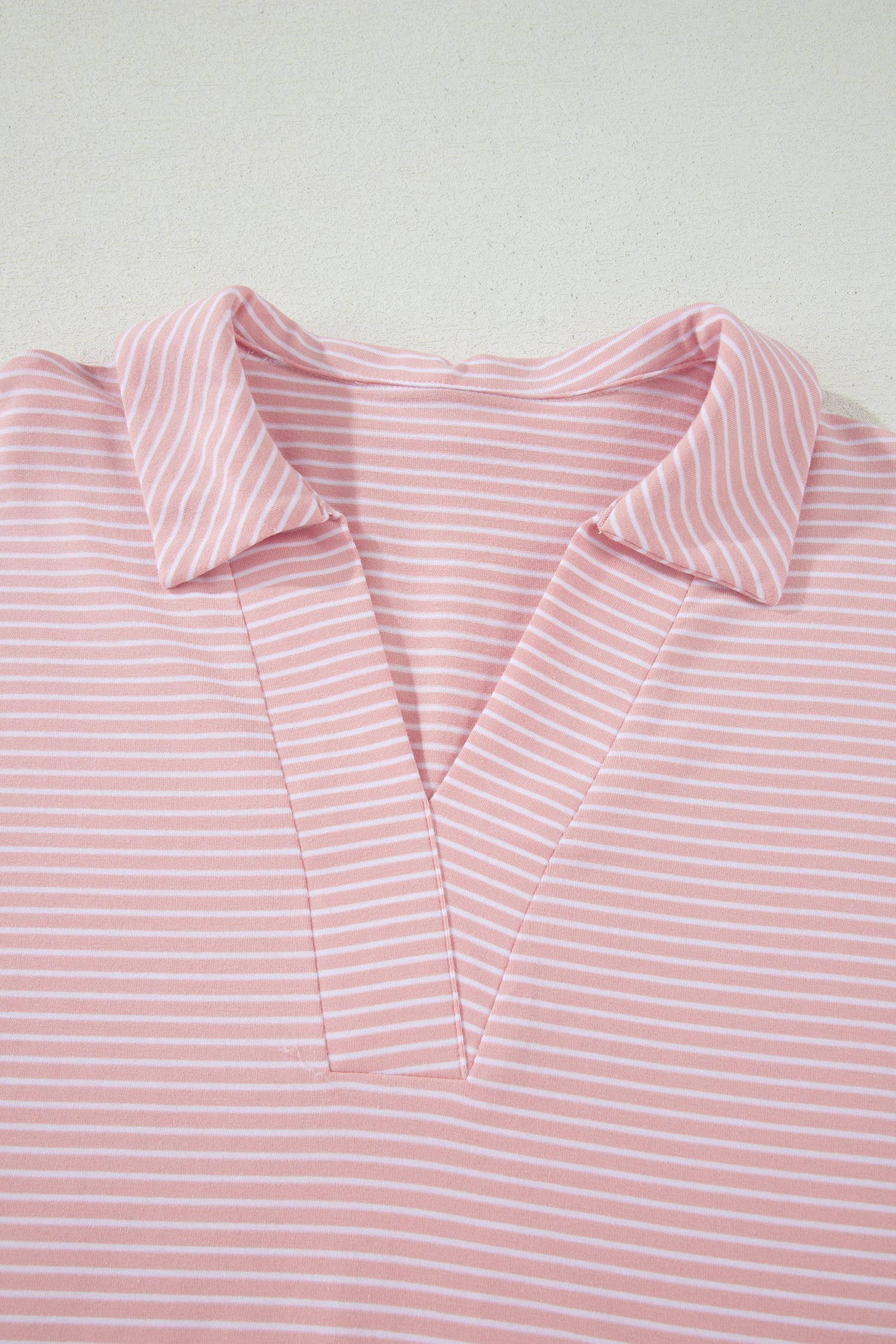 Stripe Dolman Sleeve Polo Shirt & Drawstring Shorts Set