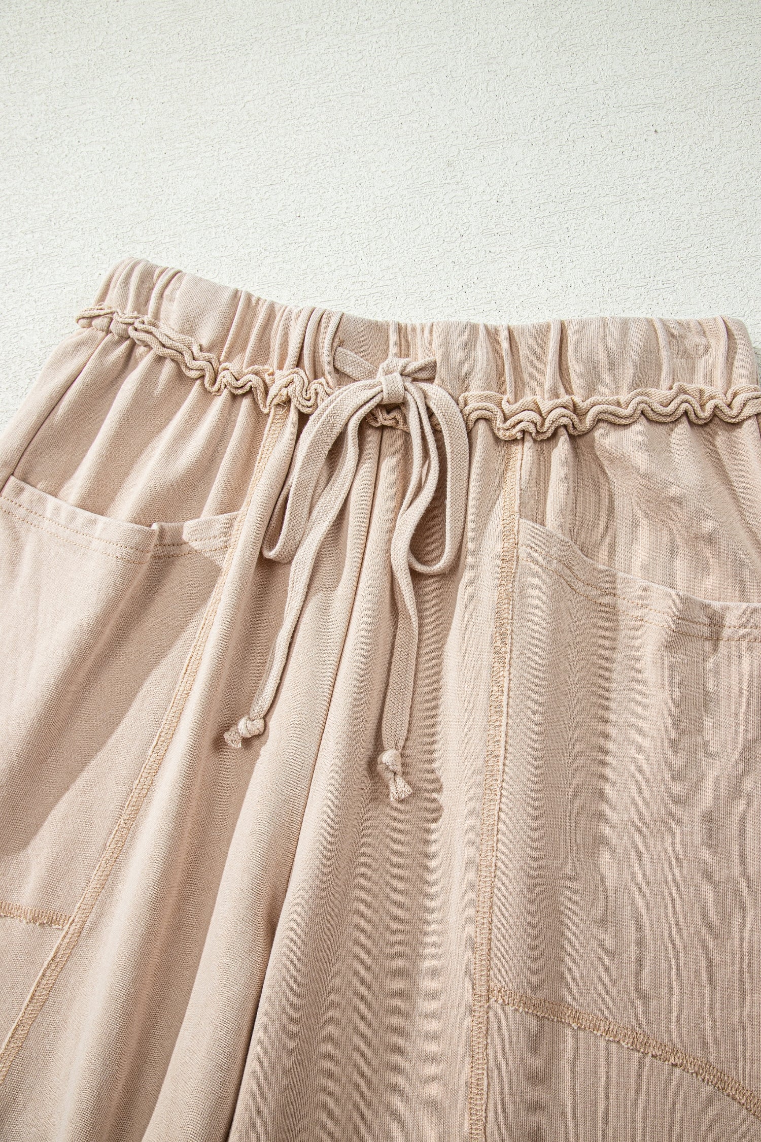 Solid Mineral Wash High Waist Wide Leg Pants