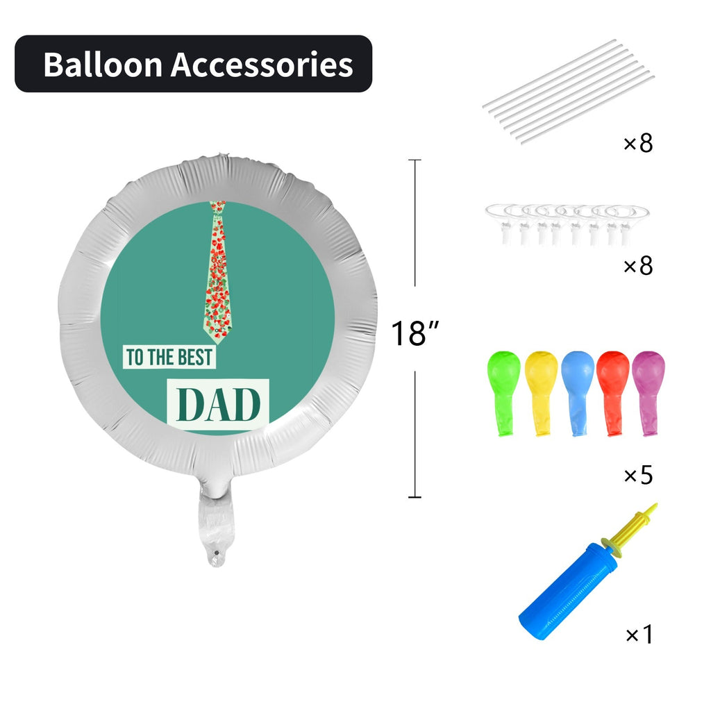 Best Dad Ever Polka Dots 18-inch Custom Aluminum Foil Balloons - Pack of 3 (Made in USA)
