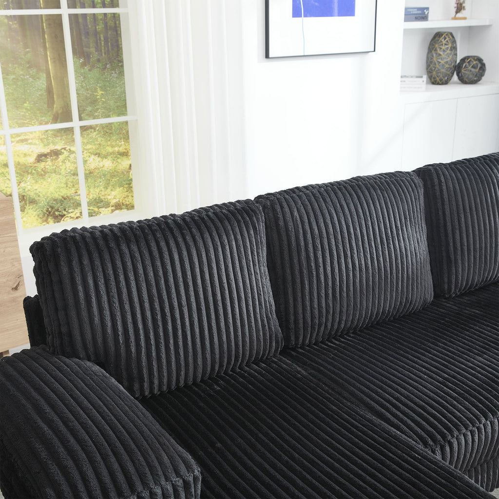 [VIDEO provided][New]U-Shaped Couch with Oversized Seat,4-Seat Sofa  with Double Chaise,Comfortable and spacious indoor furniture for Living Room,Apartment