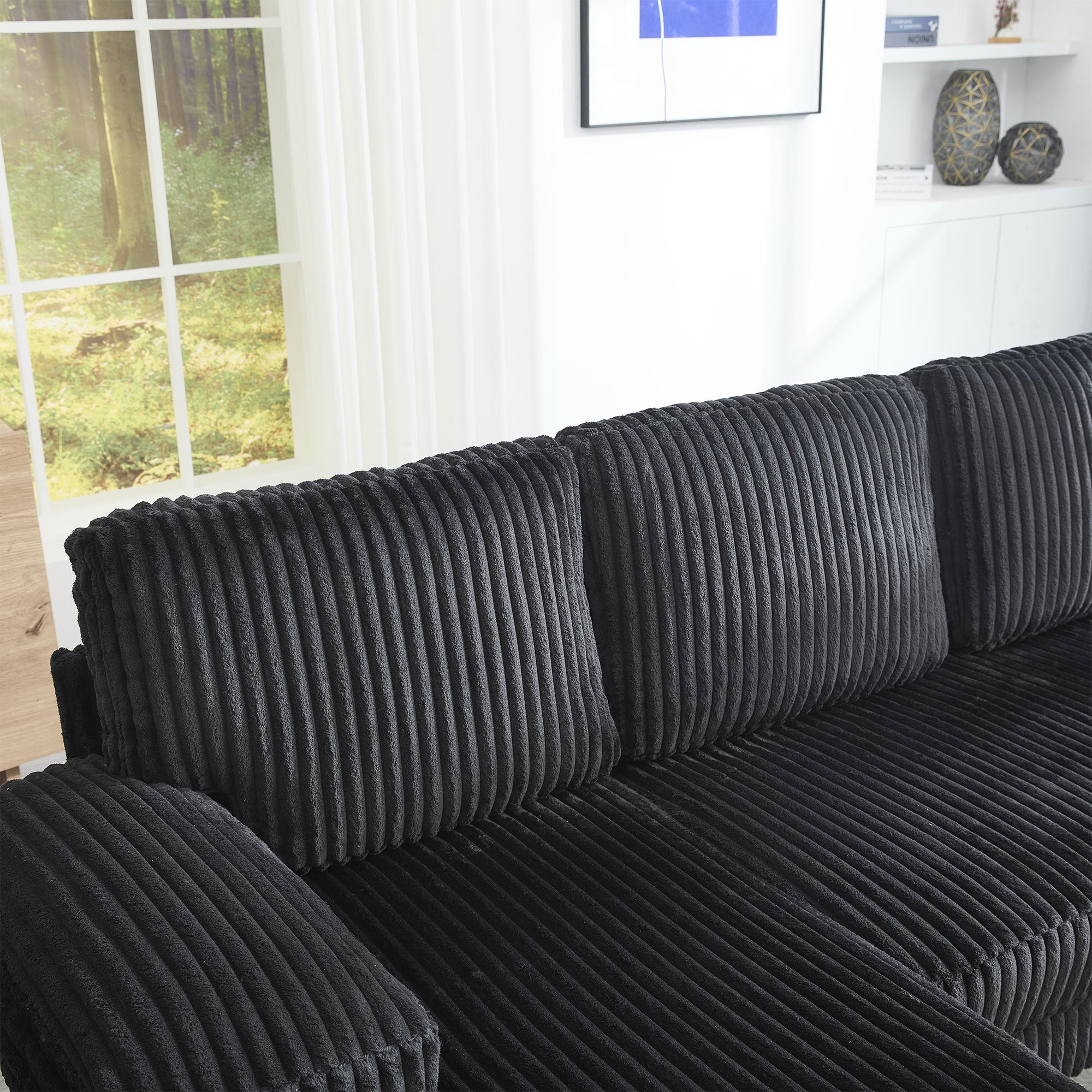 [VIDEO provided][New]U-Shaped Couch with Oversized Seat,4-Seat Sofa  with Double Chaise,Comfortable and spacious indoor furniture for Living Room,Apartment