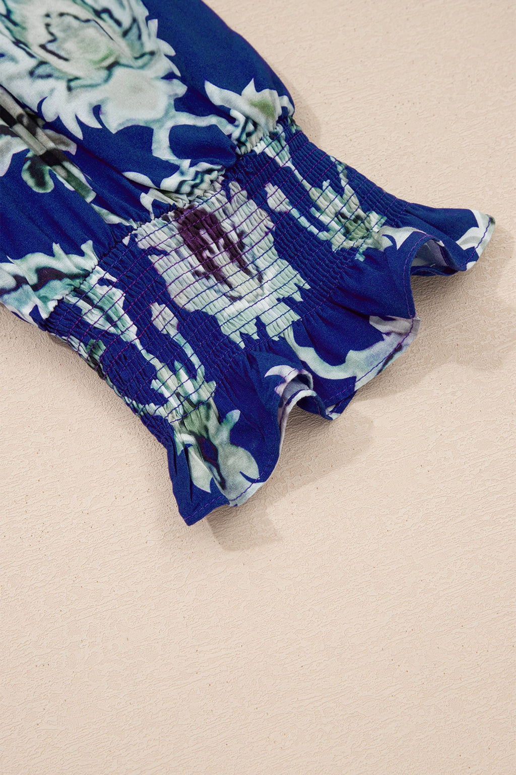 Floral Frilled Collar Puff Sleeve Maxi Dress