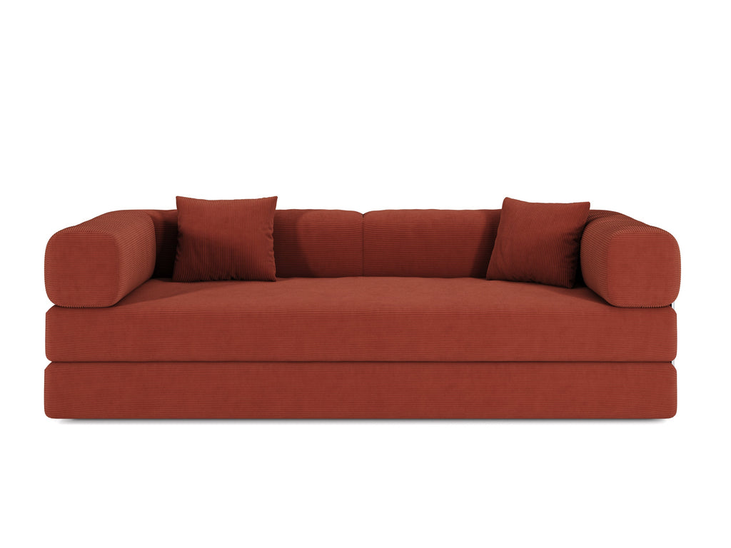 78.8inch  Modular Sectional Sofa, Convertible Pudding Block Sofa, Floor Standing Sofa Bed Arm Comfort Sofa Bed, Compression Sofa for Living Room and Bedroom -  (Orange)