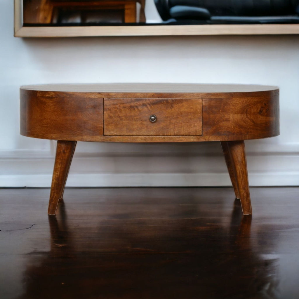 Rounded Wood Table