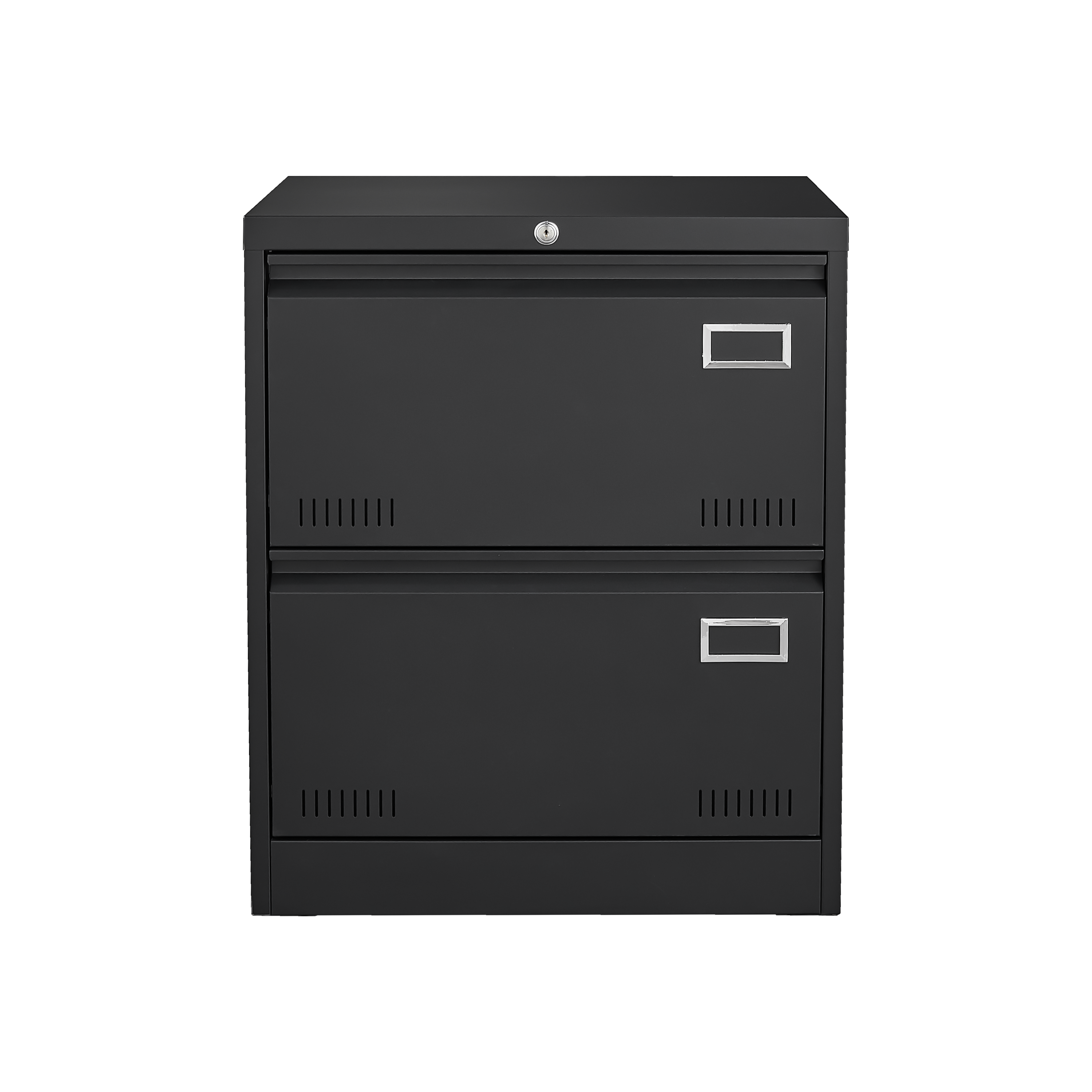 Modern Black Metal 2 Drawer Lateral File Cabinet with Lock for Home Office Use