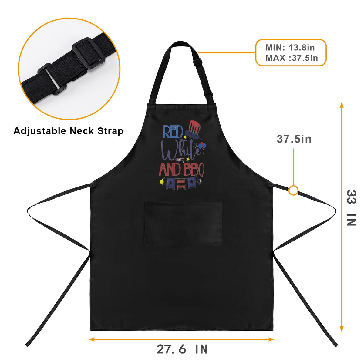 Red White And Bbq Custom Apron for Women（Made in Queens）