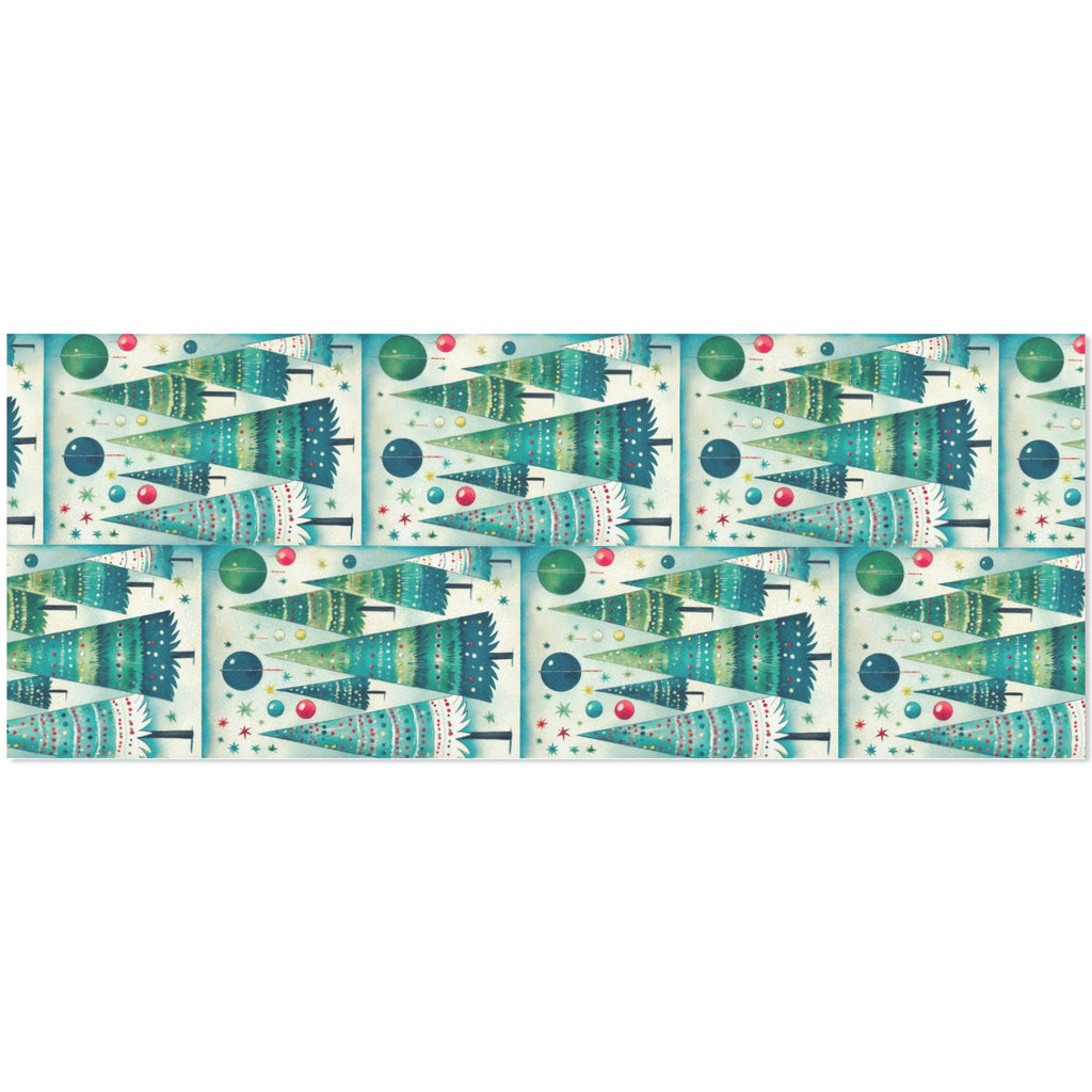 Vintage Christmas Trees Gift Wrapping Paper 58"x 23" (2 Rolls)