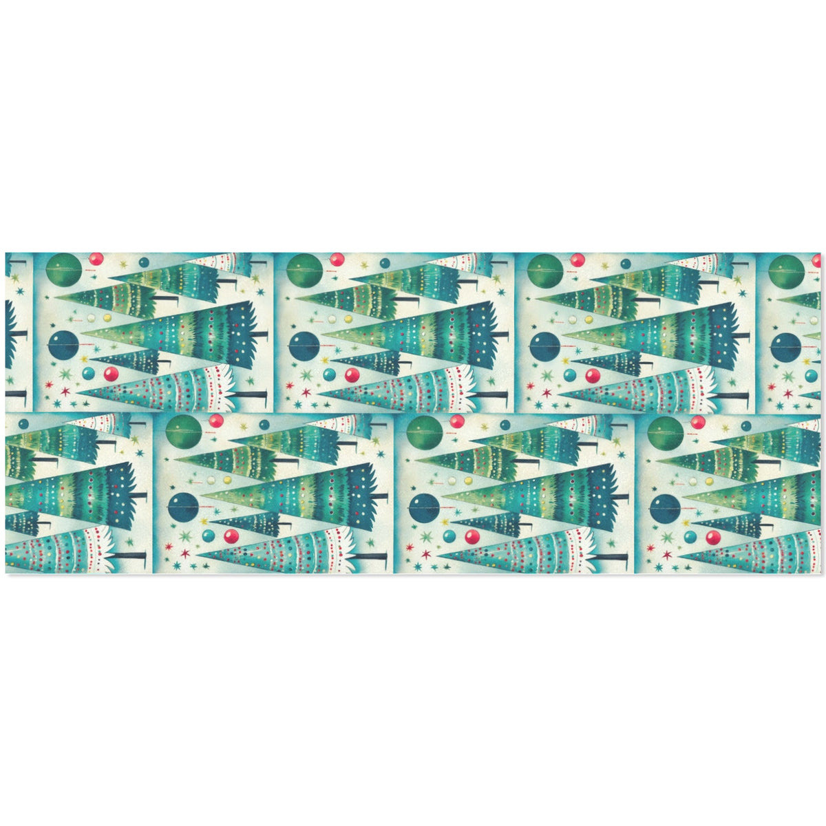 Vintage Christmas Trees Gift Wrapping Paper 58"x 23" (2 Rolls)