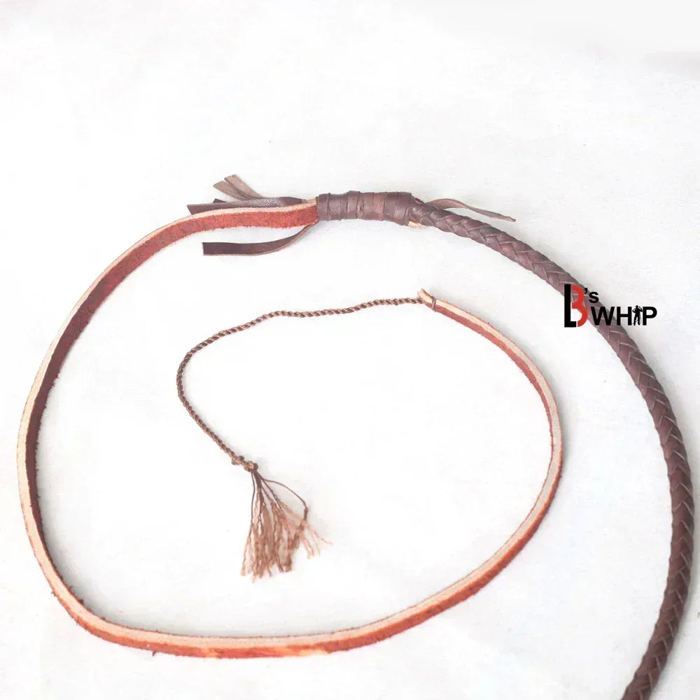 Dark Brown Kangaroo Leather Bullwhip – 6 ft, 8 ft, 10 ft, 12 ft, 14 ft & 16 ft (Indiana Jones Style)