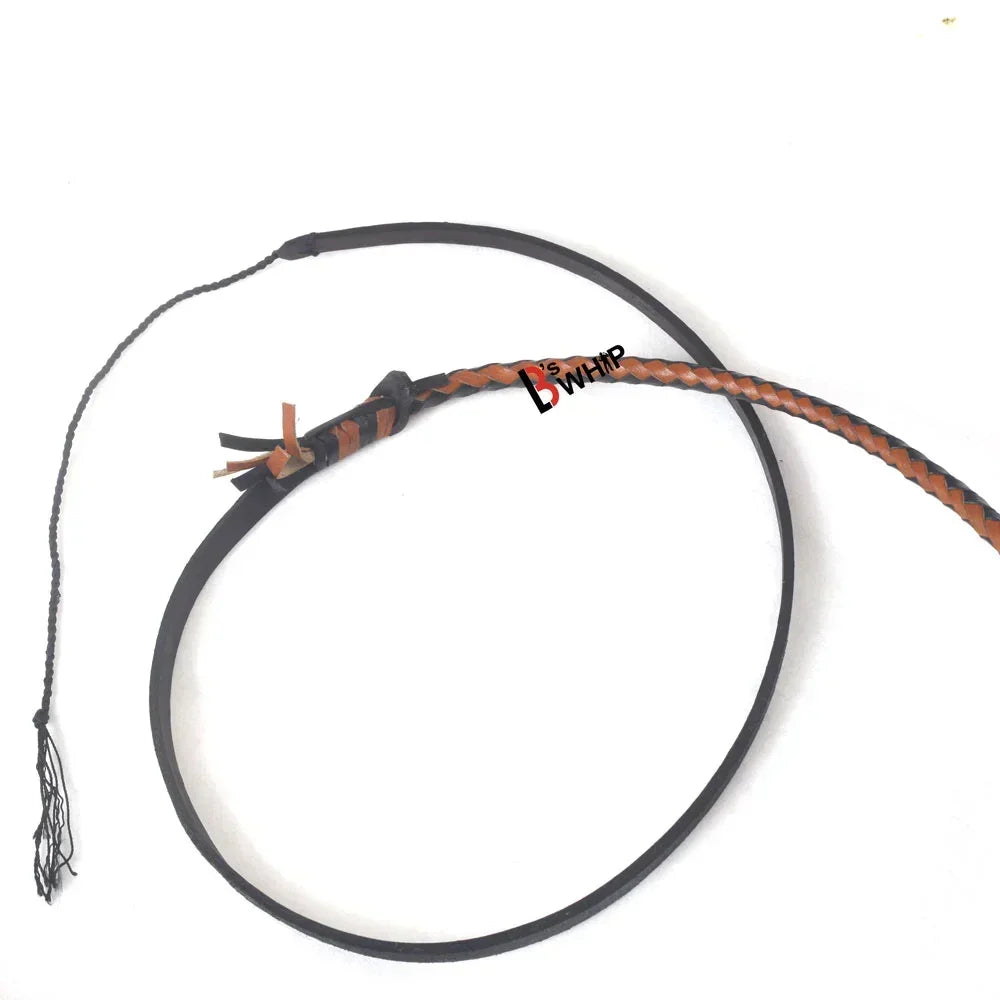 Brown & Black Stockwhip 04 Feet to 12 Feet long and 16 Plaits Kangaroo Hide Leather Equestrian Australian Stock Whip