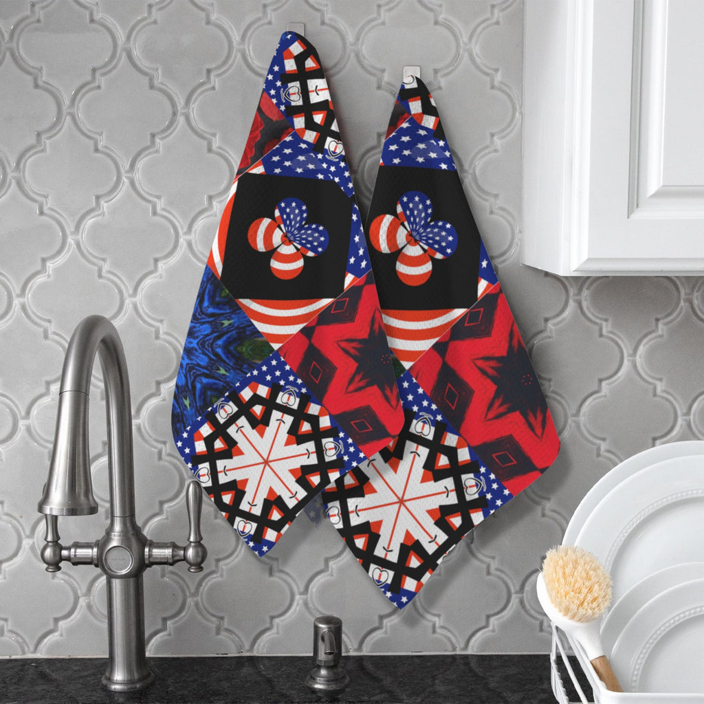 4th of July Pattern Kitchen Towel 40X60cm(One Side Printing)(Pack of 2)(Made in USA)