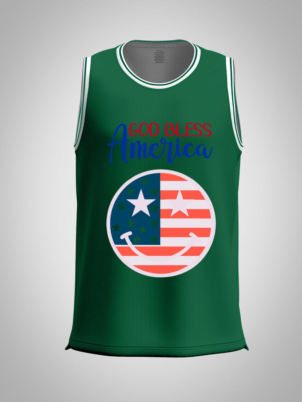 God Bless America Adult Green Basketball Jersey | Ships From USA