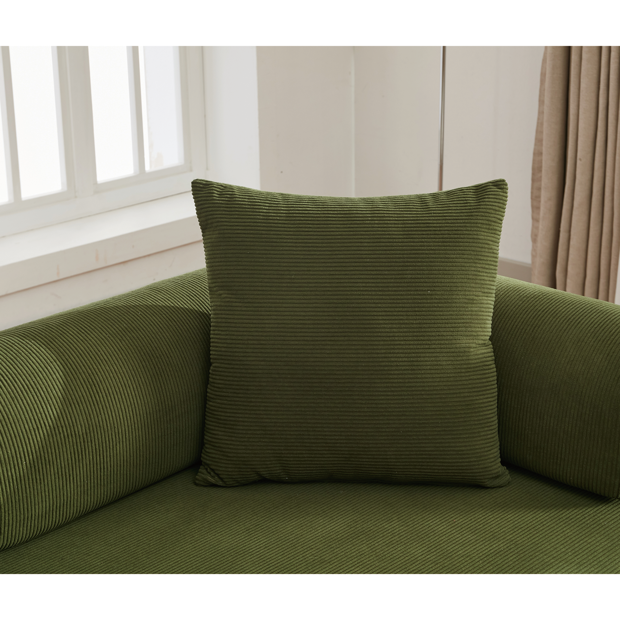 [NEW ARRIVED] [VIDEO PROVIDED] 78.5' Folding Convertible Out Sleeper Sofa Bed,4-in-1 DIY Combination Convertible  Sofa, 3 seat, Folding Sleeper Sofa, King Size , Bedroom,Apartment,Corduroy,Green