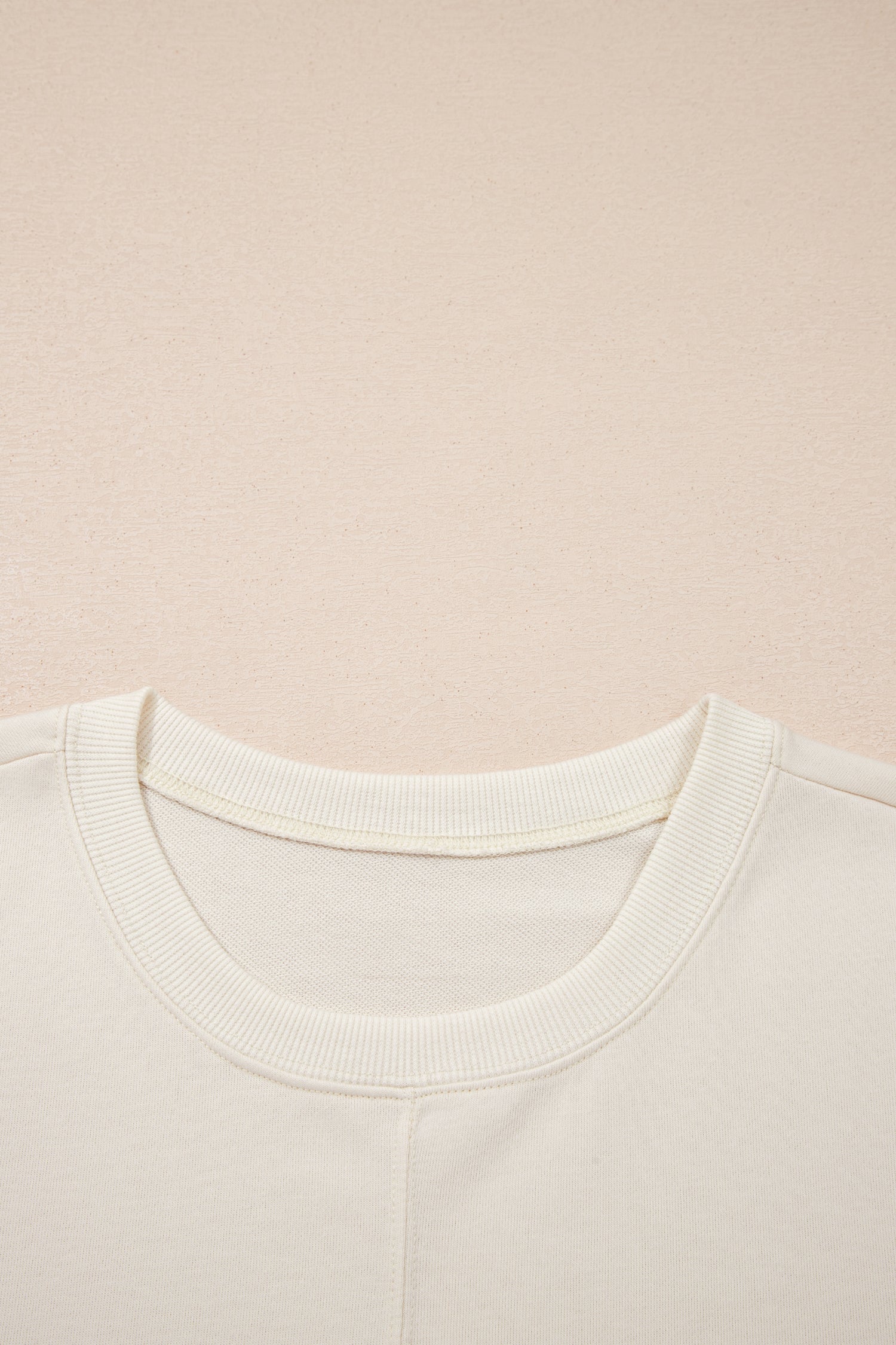 Solid Textured Raw Edge Top and Short Set