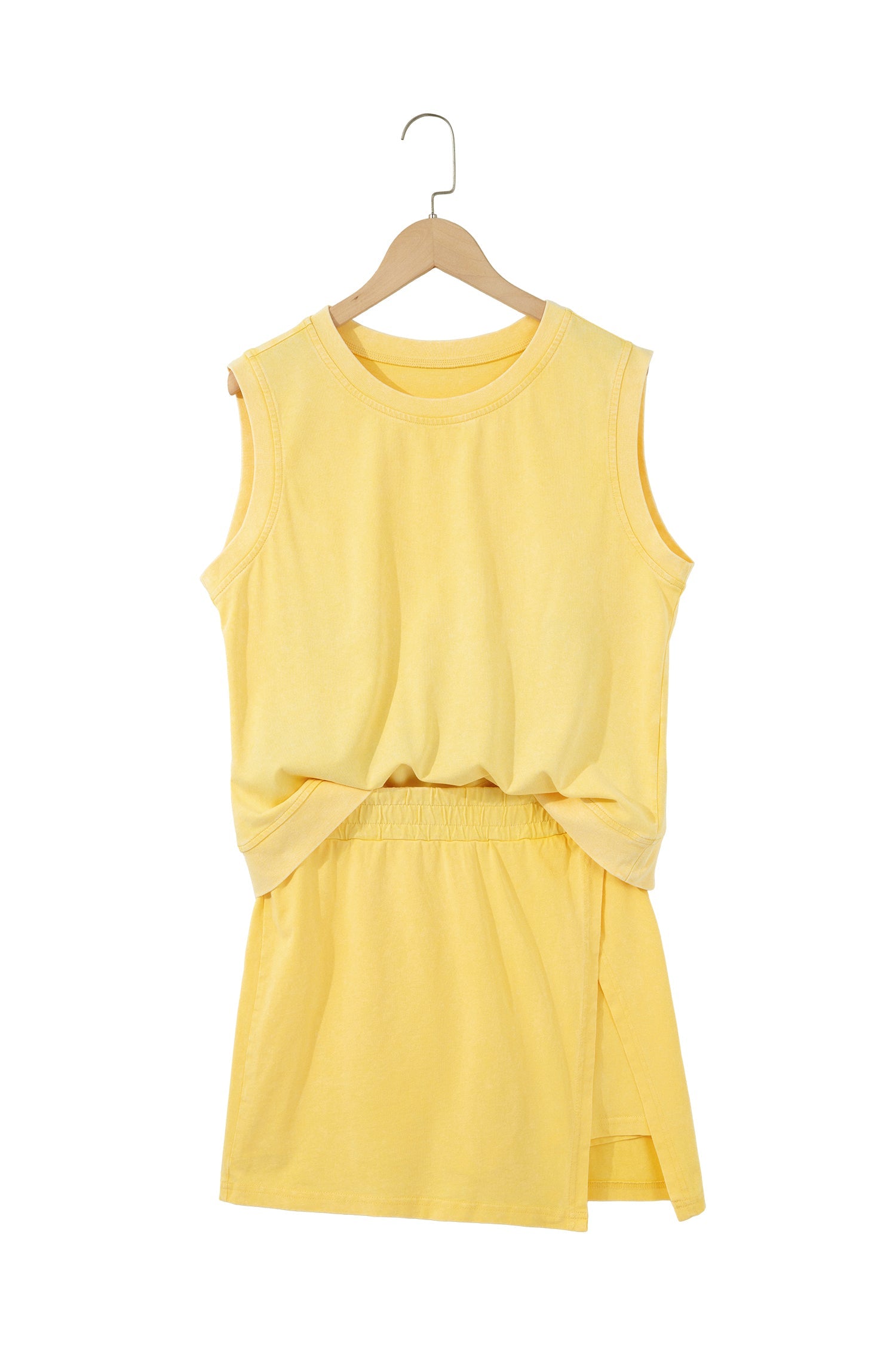Solid Mineral Wash Tank Top & Lined Skort Set