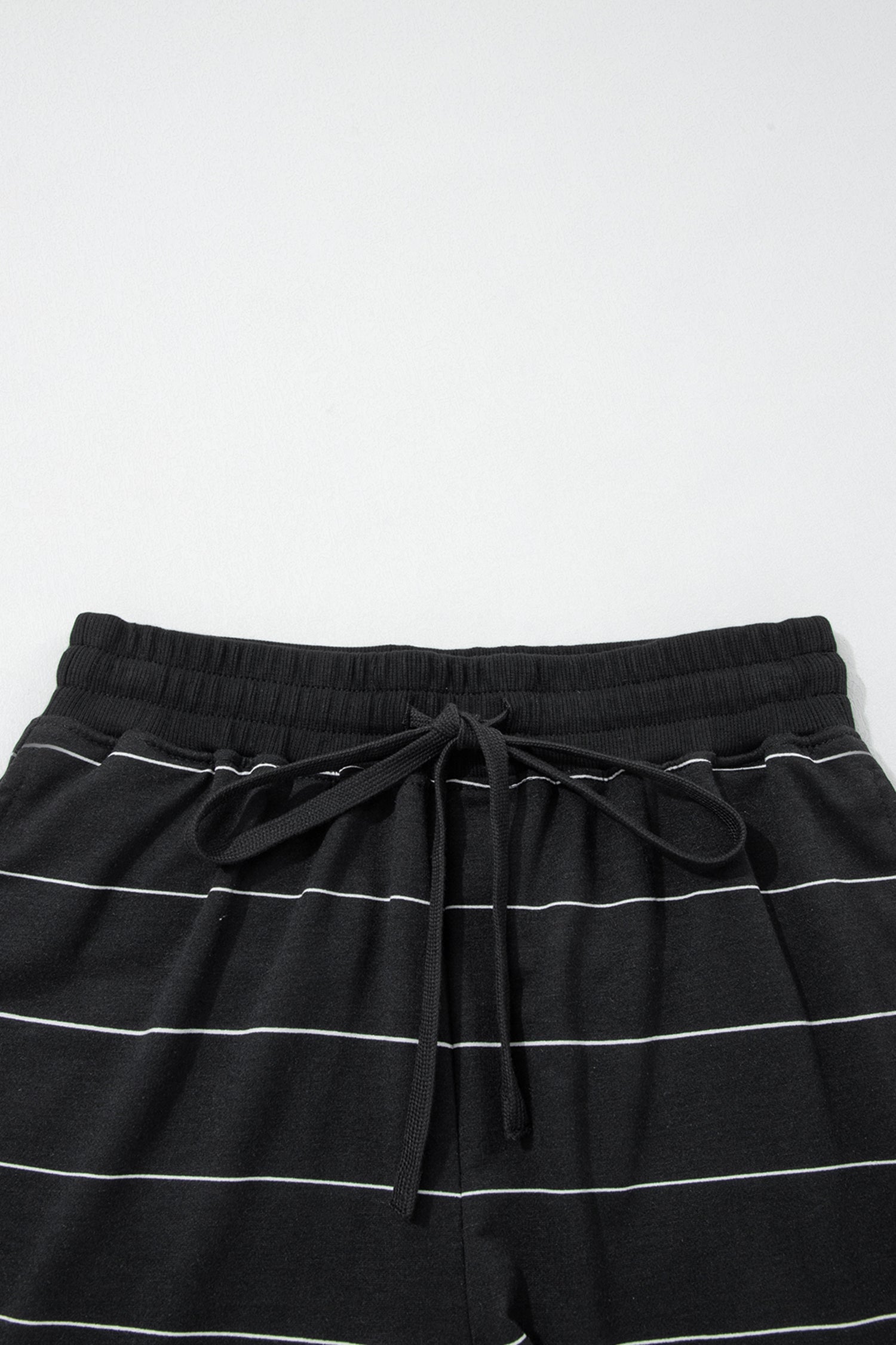 Stripe Short Sleeve Tee & Drawstring Shorts Set