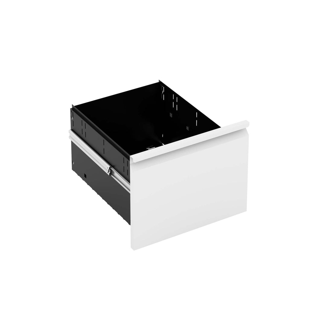 White Mobile 3-Drawer File Cabinet with Lock, Metal Organizer for Home Office, Fully Assembled