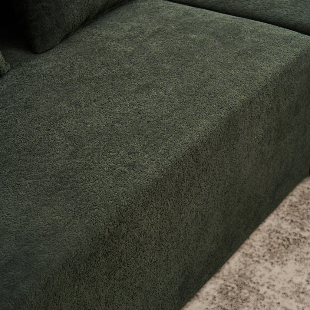 Memory Foam Couch, No Installation & Easy to Transport, Deep Seat Modern Sofa with Chenille Fabric, Couch for Living Room, Bedroom, Apartment, Home Office