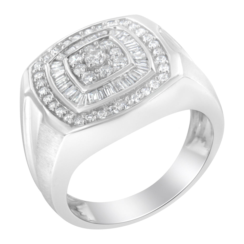 14K White Gold Men's Diamond Band Ring (1 cttw, H-I Color, SI1-SI2 Clarity)