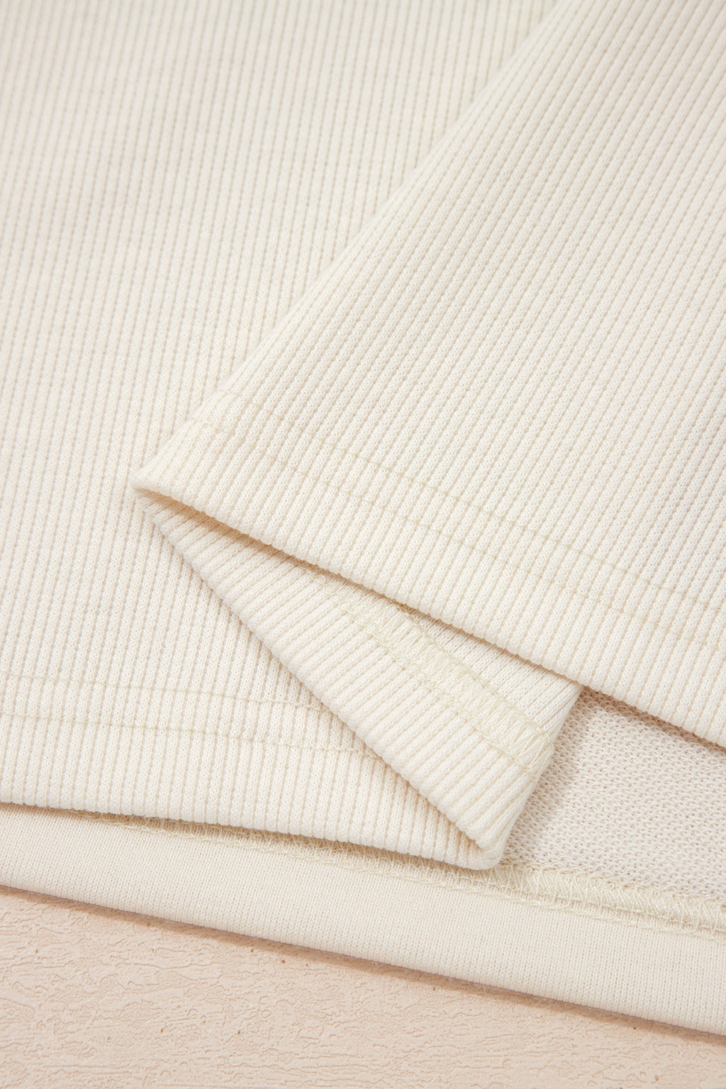 Solid Textured Raw Edge Top and Short Set