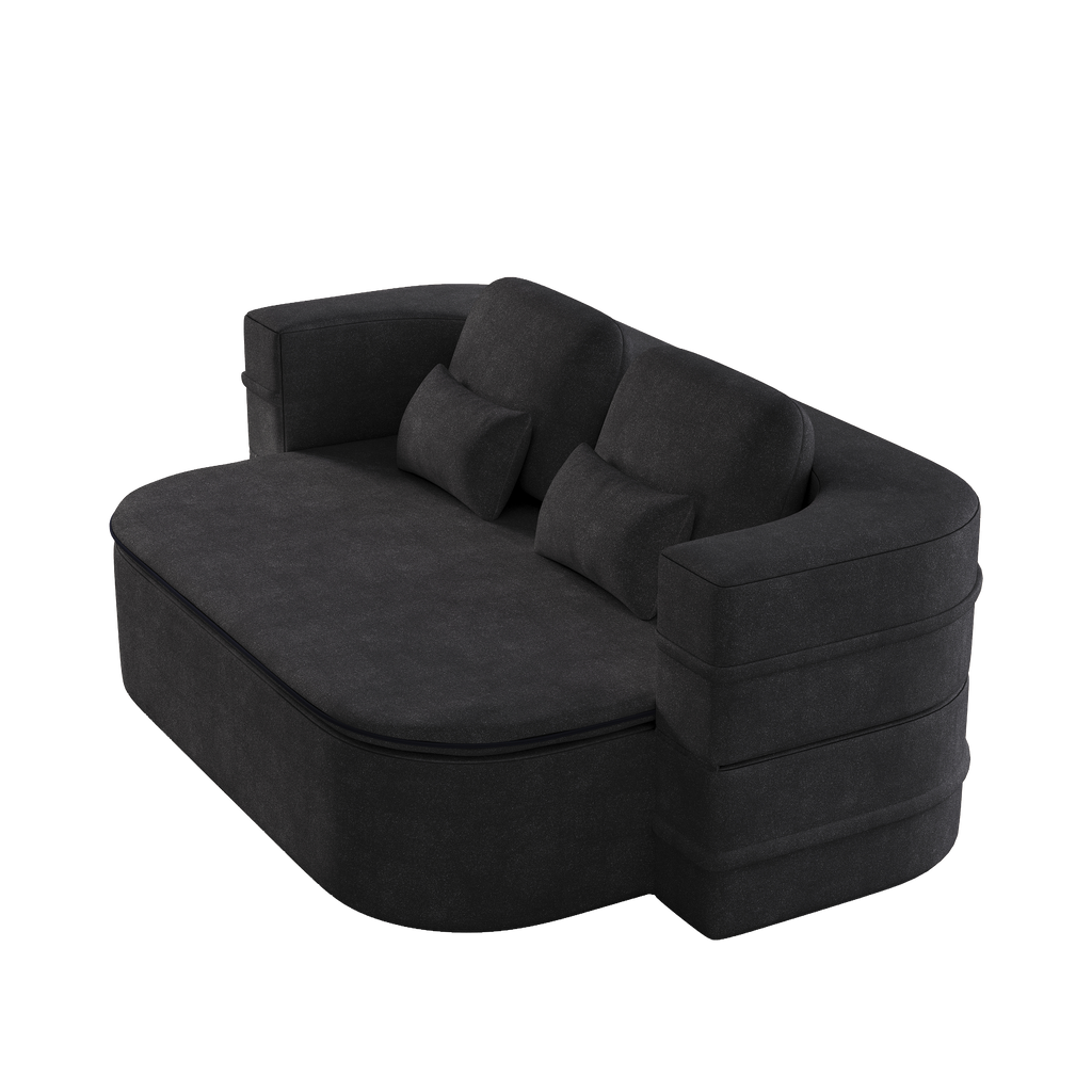 75''2-in-1 Foldable Sofa,Convertible Sleeper Foam Sofa Bed with Multi Functional Blanket, Chenille Floor folding sofa bed,  Floor Sofa Lounge Sofa for Living Room Bedroom Lounge Studio