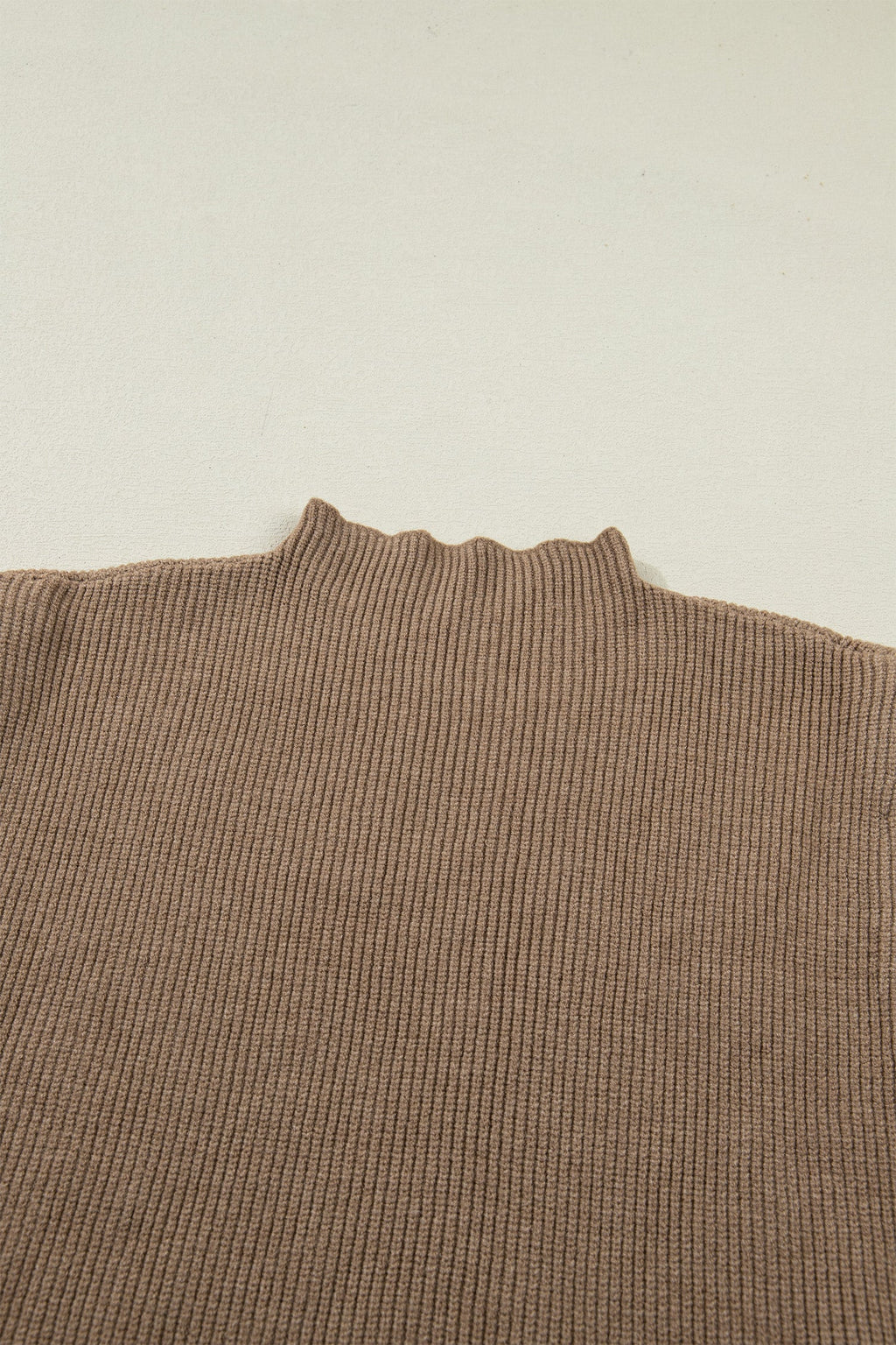 Solid Ribbed Knit Mock Neck Sleeveless Sweater