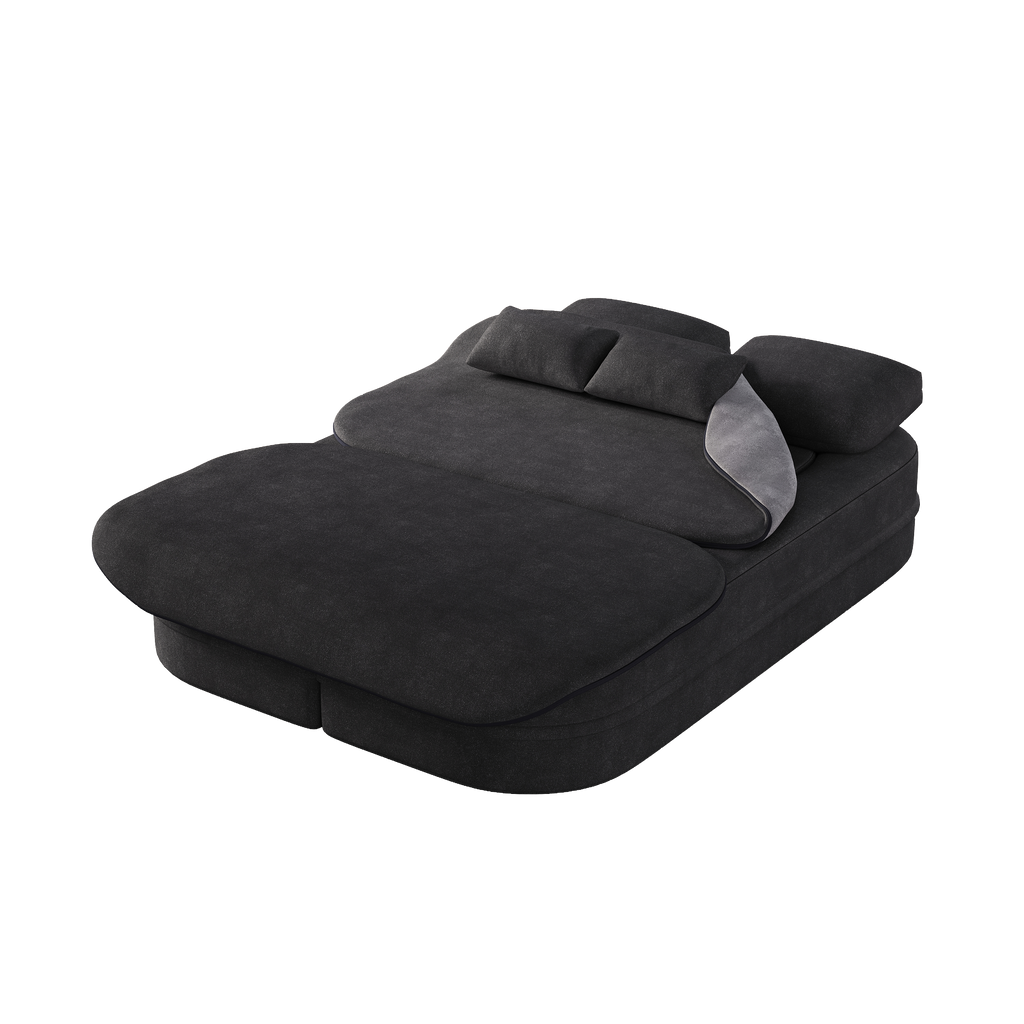 75''2-in-1 Foldable Sofa,Convertible Sleeper Foam Sofa Bed with Multi Functional Blanket, Chenille Floor folding sofa bed,  Floor Sofa Lounge Sofa for Living Room Bedroom Lounge Studio