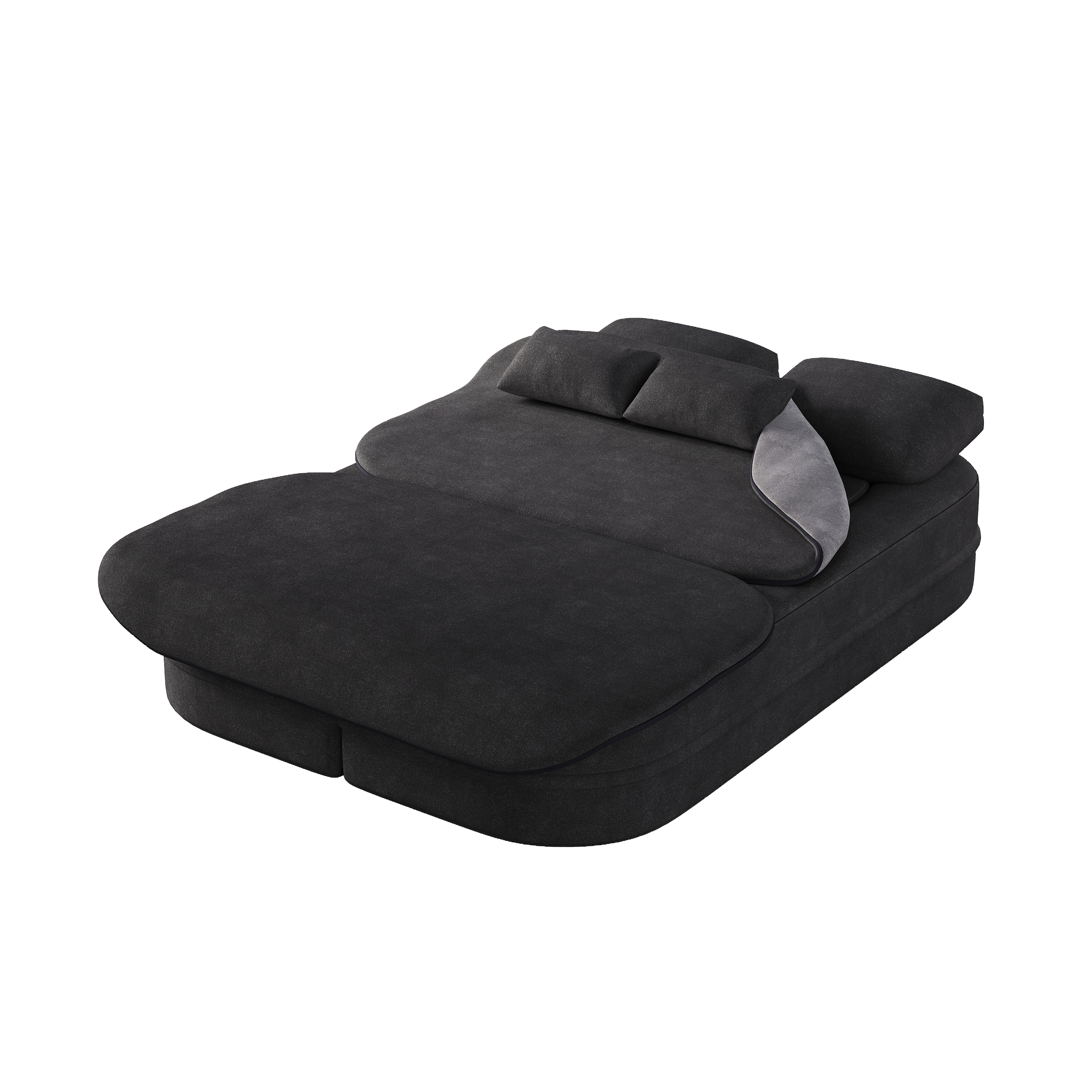 75''2-in-1 Foldable Sofa,Convertible Sleeper Foam Sofa Bed with Multi Functional Blanket, Chenille Floor folding sofa bed,  Floor Sofa Lounge Sofa for Living Room Bedroom Lounge Studio