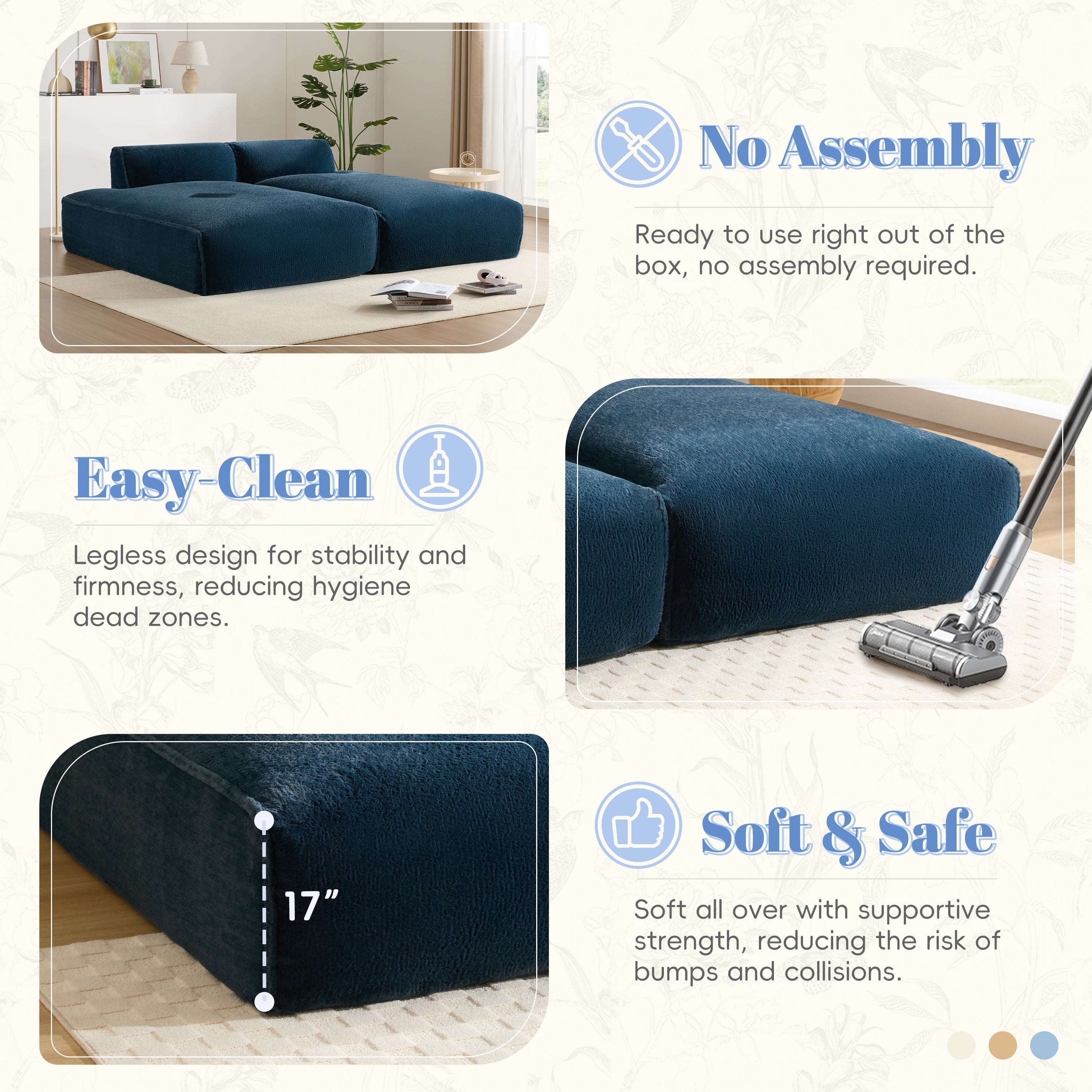 [VIDEO+NEW]90.0'Oversized Modular Sectional Sofa,Fully Compressed,Spacious Foam-Filled Sofa Bed for Living Room,elderly - friendly design,2 PC Free Combination,No Assembly Required,3 Colors