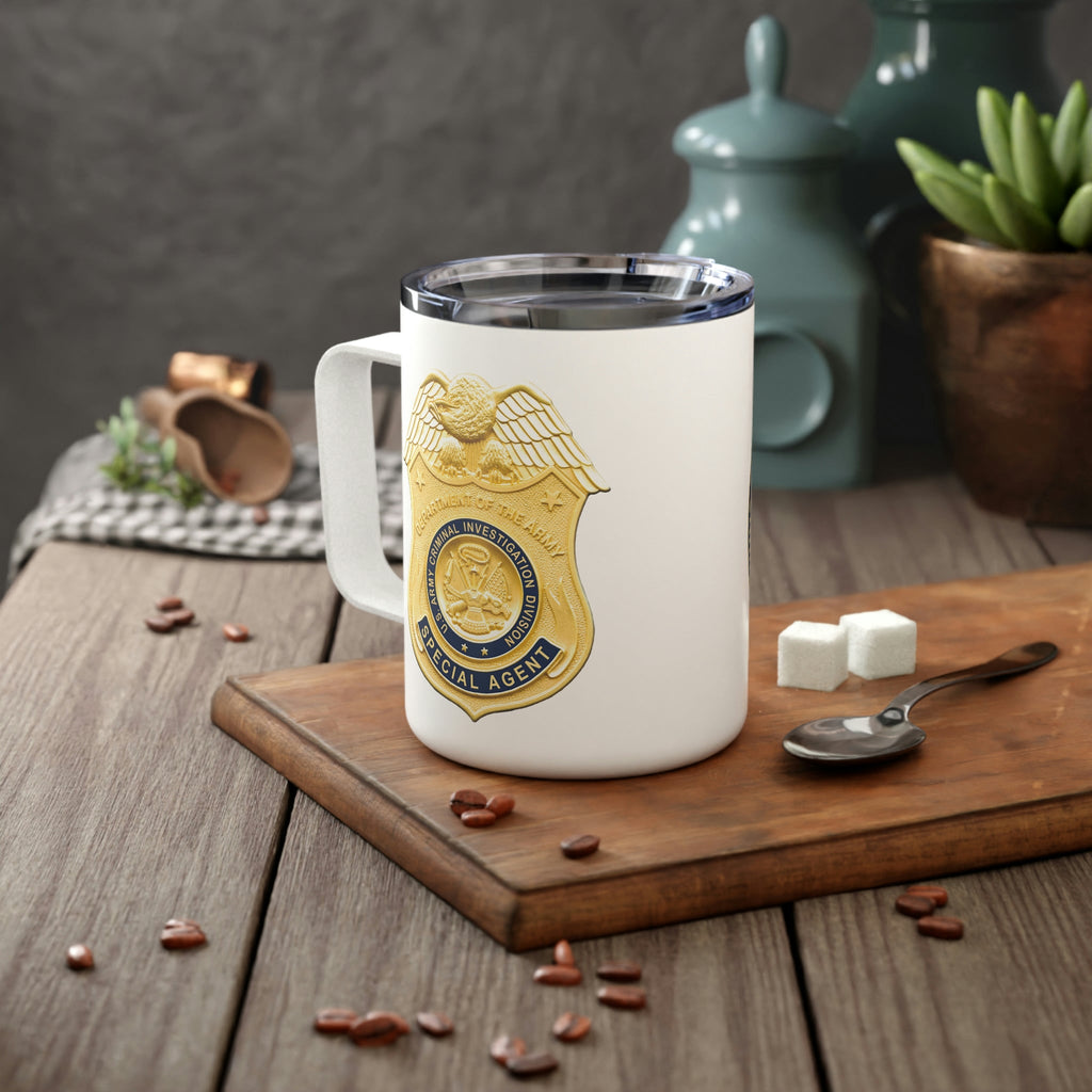 Army CID Badge and Seal - Insulated Coffee Mug, 10oz
