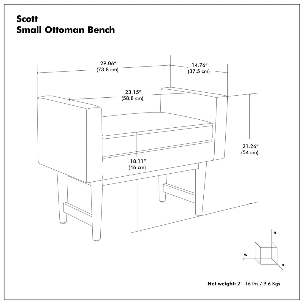 Scott - Upholstered Ottoman Bench