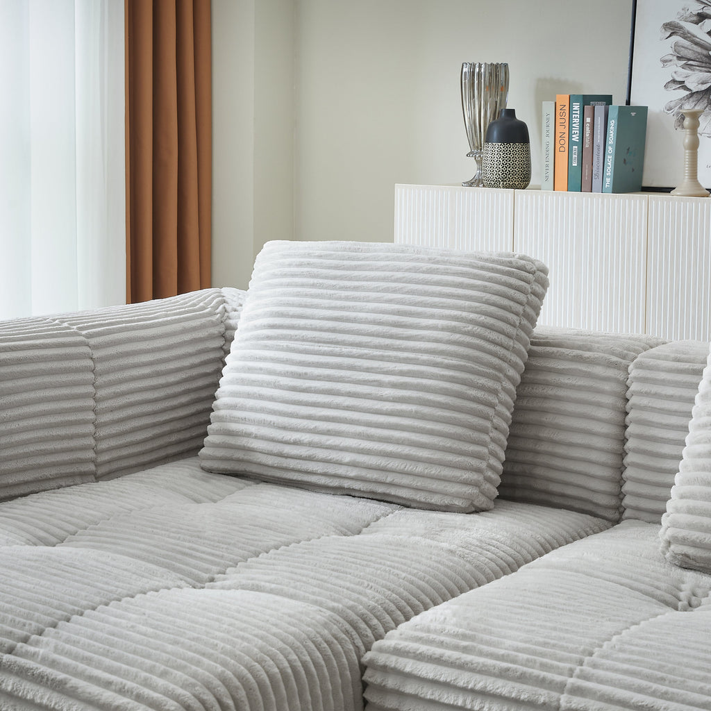 L-Shape Modular Compressed Couch,Cloud Sectional Sofa with Chaise Lounge,No assembly required,Upholstered Oversized Couches for Living Room,Apartment