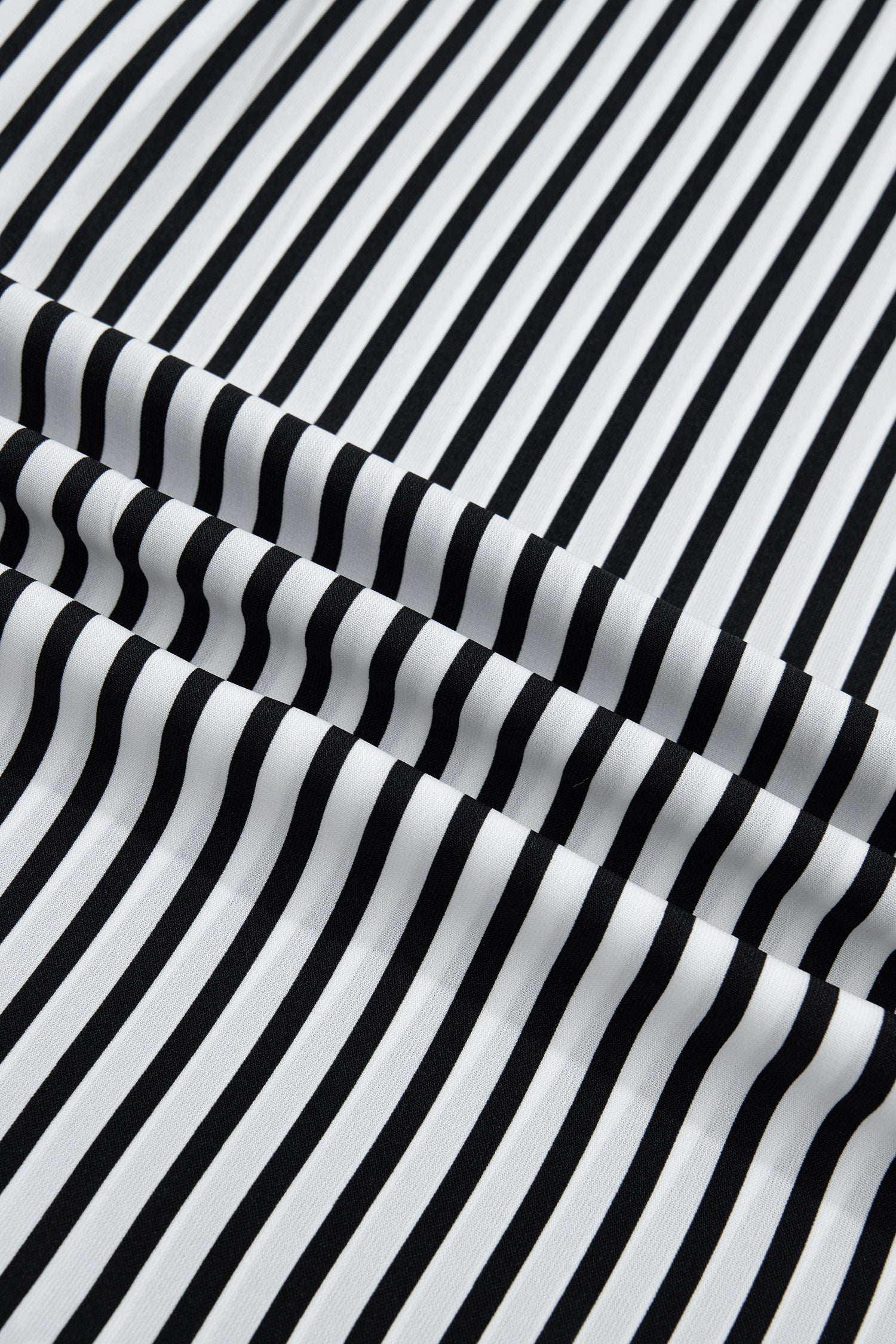 Stripe 3/4 Sleeve V-Neck Button Up Shirt