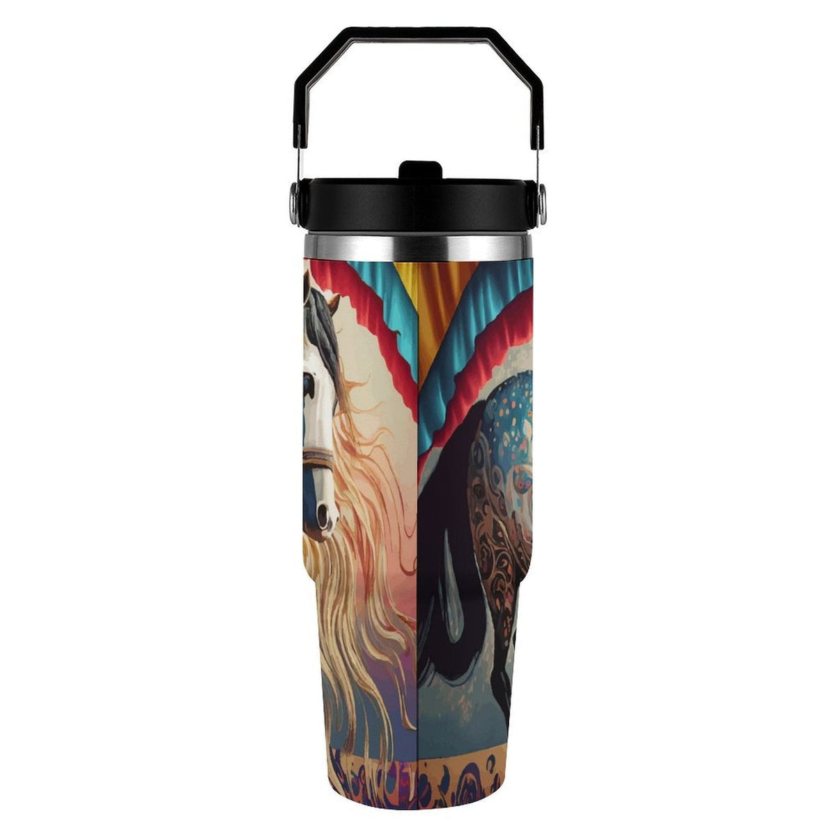 Bejeweled Horse 30 oz Stainless Steel Water Bottle Tumbler
