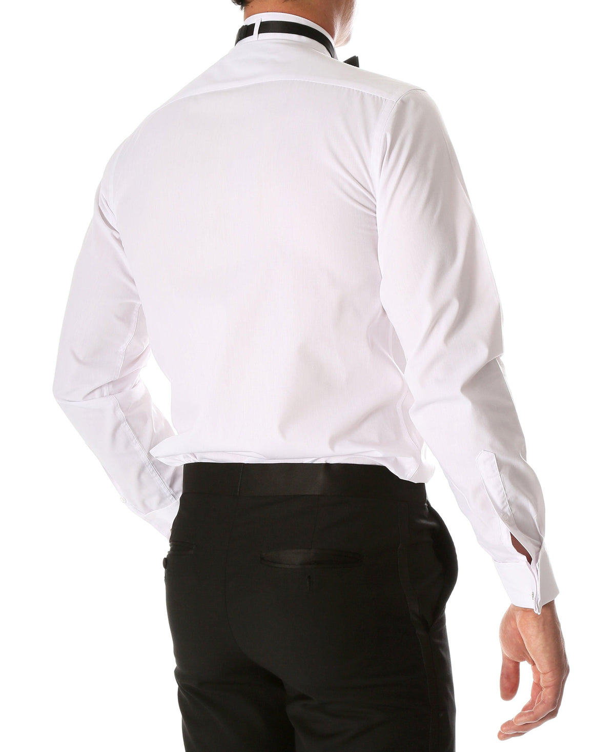 Ferrecci Men's Max White Regular Fit Wing Tip Collar Pleated Tuxedo Shirt