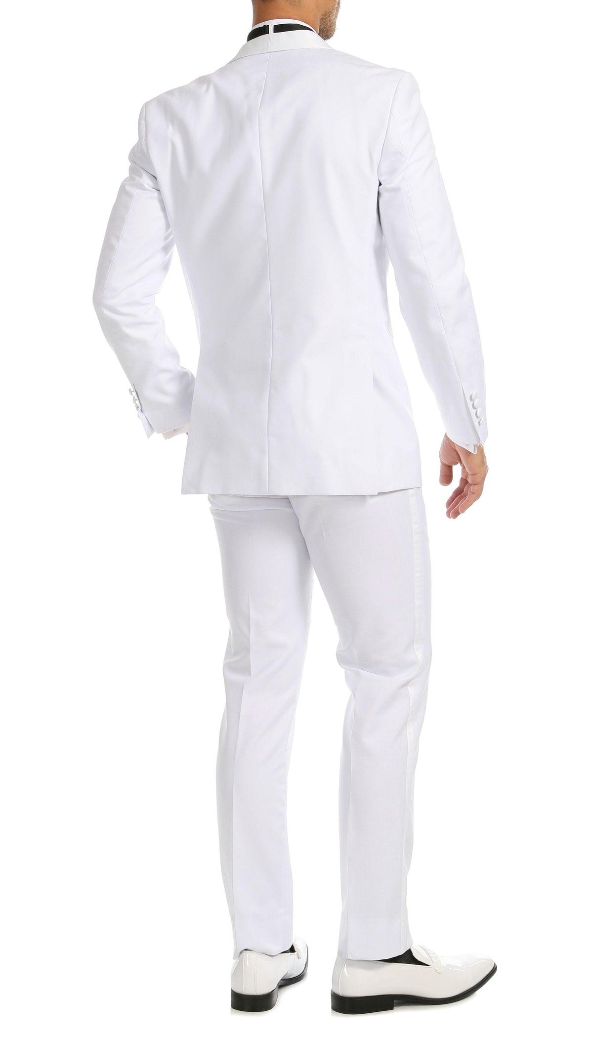 Men's White Shawl Lapel Tuxedo – Slim Fit 2 Piece Suit | Ferrecci Reno