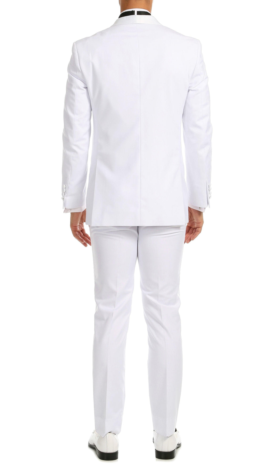 Men's White Shawl Lapel Tuxedo – Slim Fit 2 Piece Suit | Ferrecci Reno
