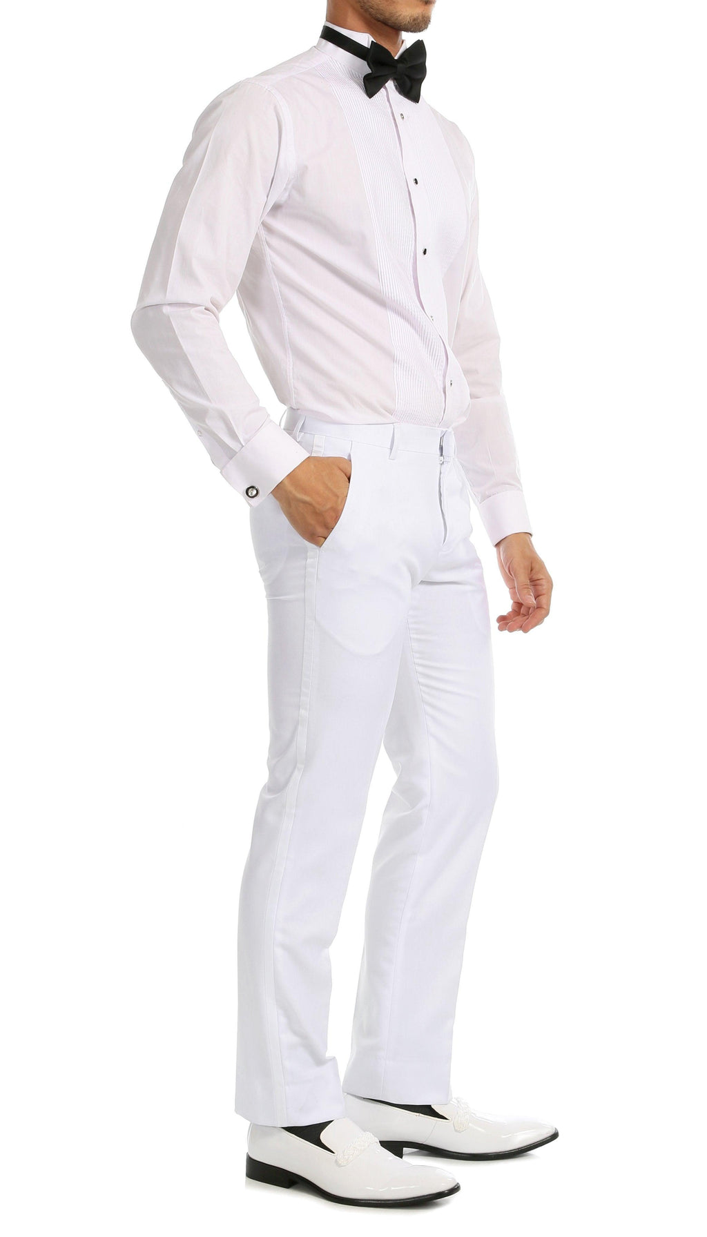 Men's White Shawl Lapel Tuxedo – Slim Fit 2 Piece Suit | Ferrecci Reno