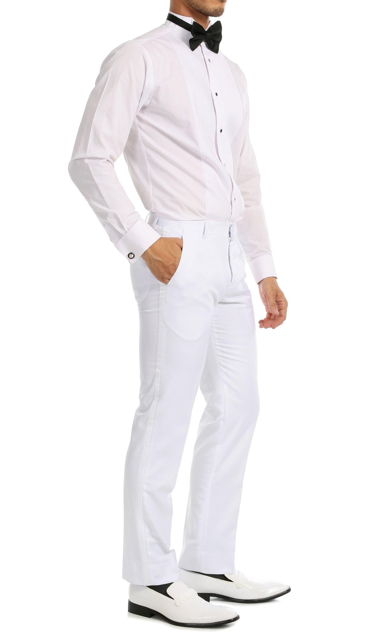 Men's White Shawl Lapel Tuxedo – Slim Fit 2 Piece Suit | Ferrecci Reno