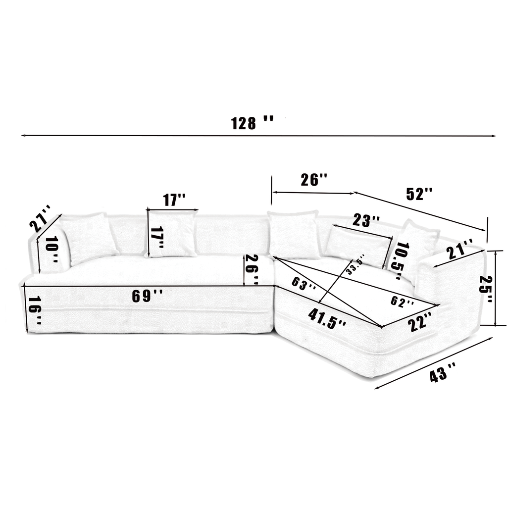 [VIDEO PROVIDED][ New And Upgraded Extended Edition]Modular sofa , modern minimalist style sofa,  upholstered ,  free combination, round fiber fabric, anti-wrinkle fabric,Dimension extension,Brown