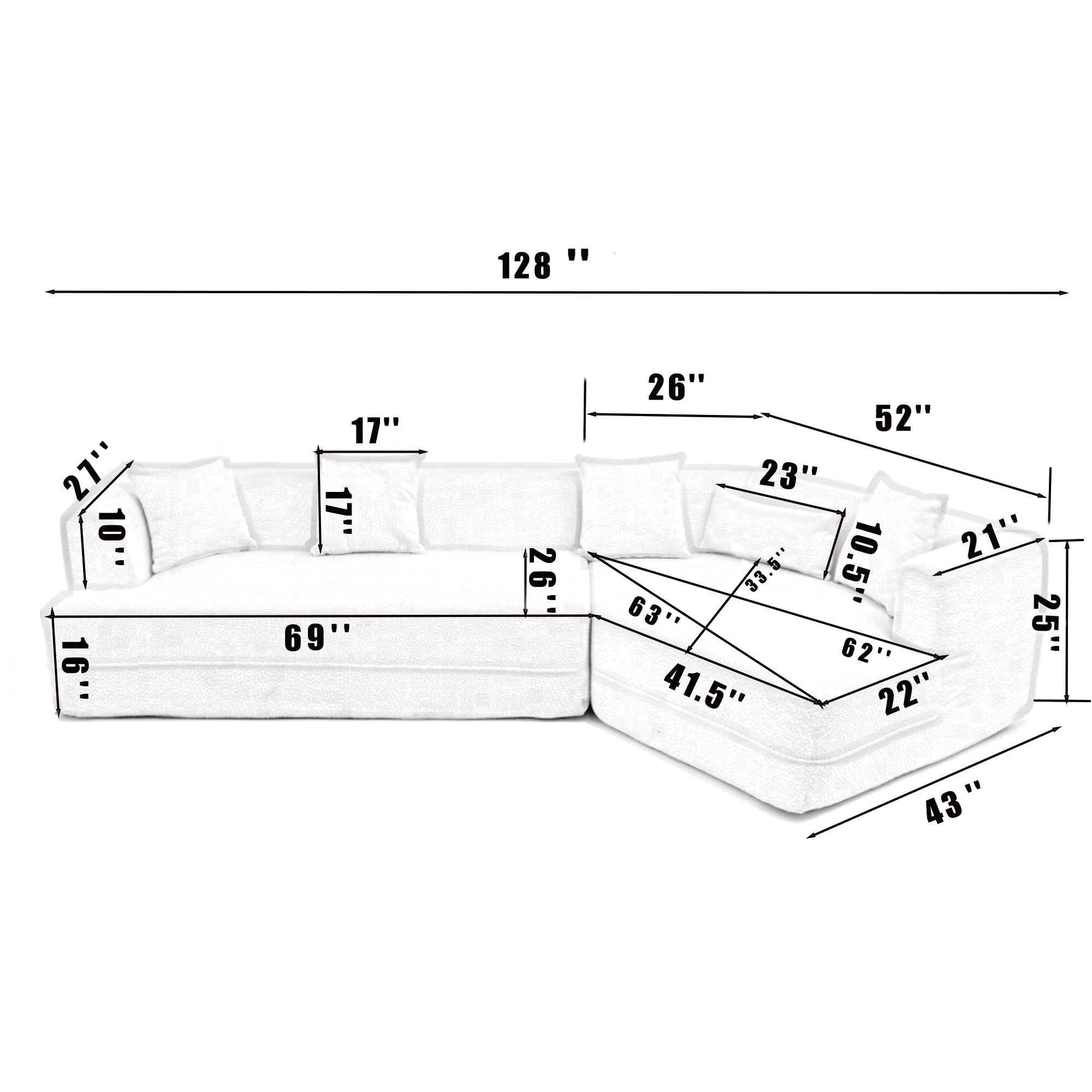 [VIDEO PROVIDED][ New And Upgraded Extended Edition]Modular sofa , modern minimalist style sofa,  upholstered ,  free combination, round fiber fabric, anti-wrinkle fabric,Dimension extension,Brown