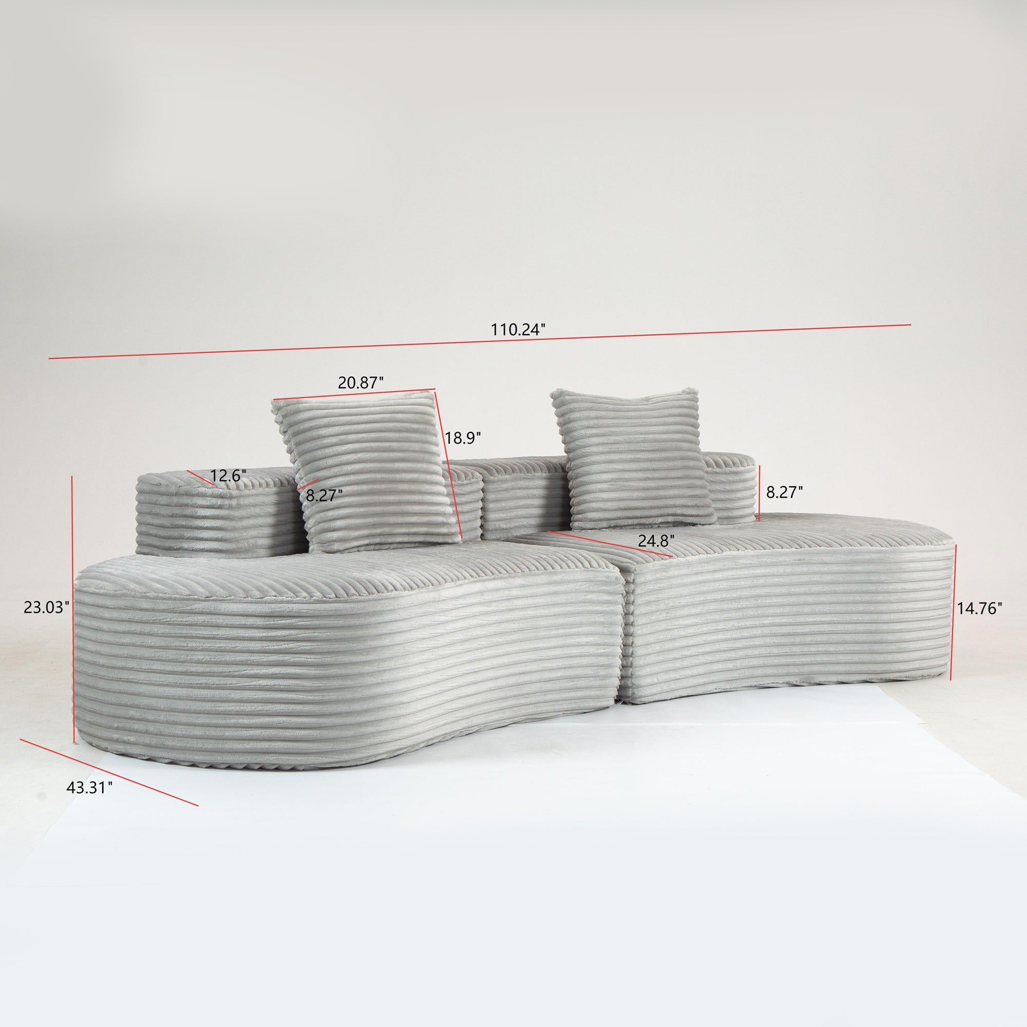 Compressed Sofa:Moon Bay Sofa-YKX-33003A-2-Smoke Grey