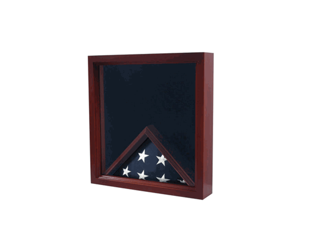 Army Flag Medal Display Box- Shadow Box, Flag Box - Oak