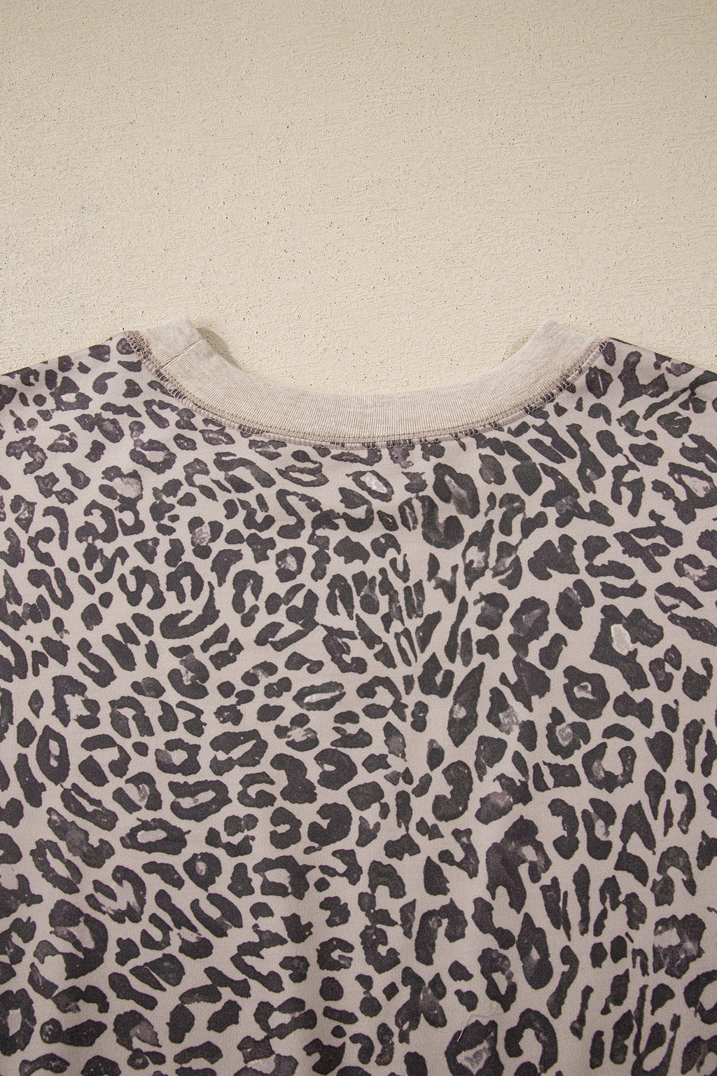 Leopard Patchwork Crew Neck Sweatshirt